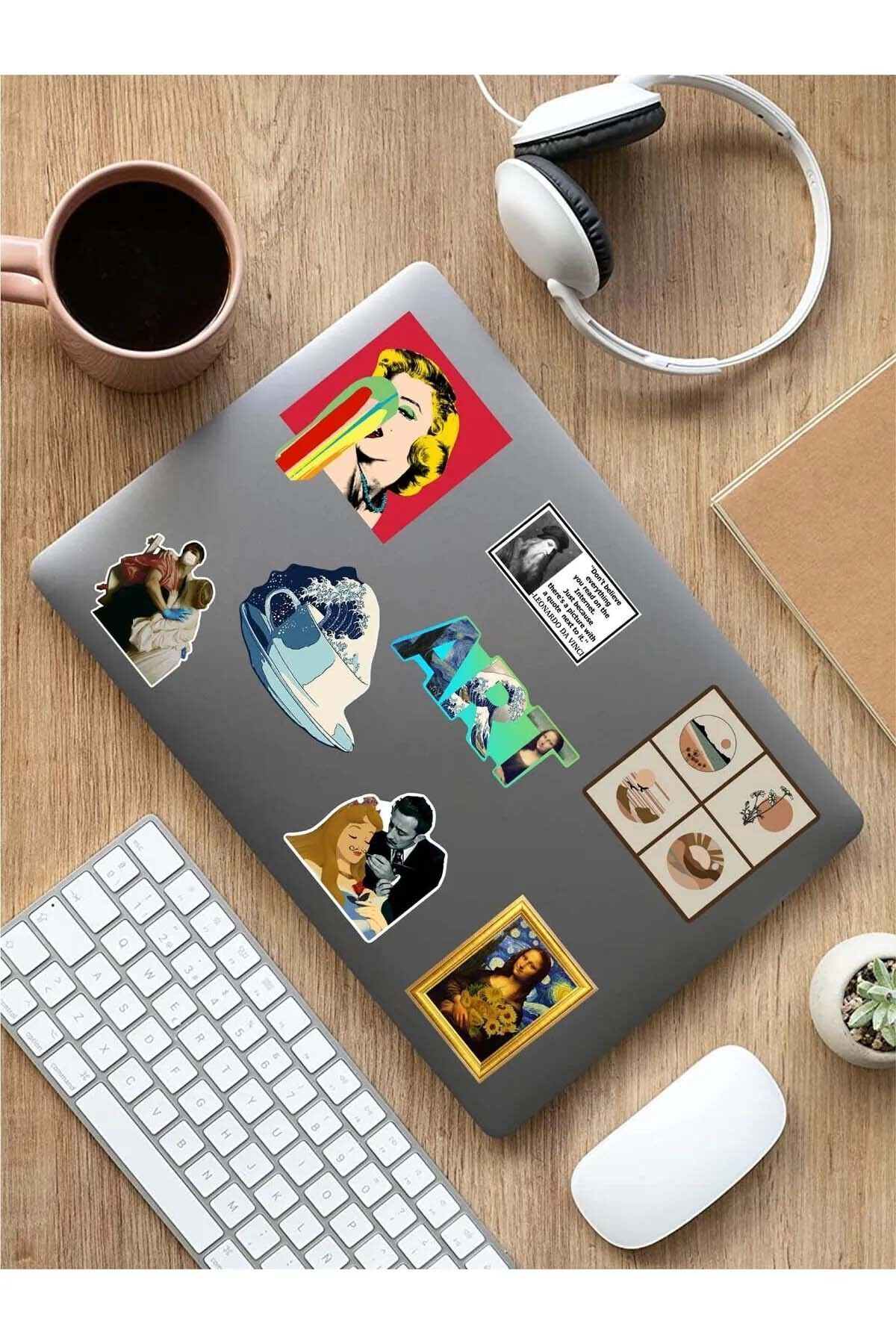 KT Decor Art Sanat Temalı Telefon, Tablet, Laptop, Notebook, Defter, Ajanda PVC Sticker Seti