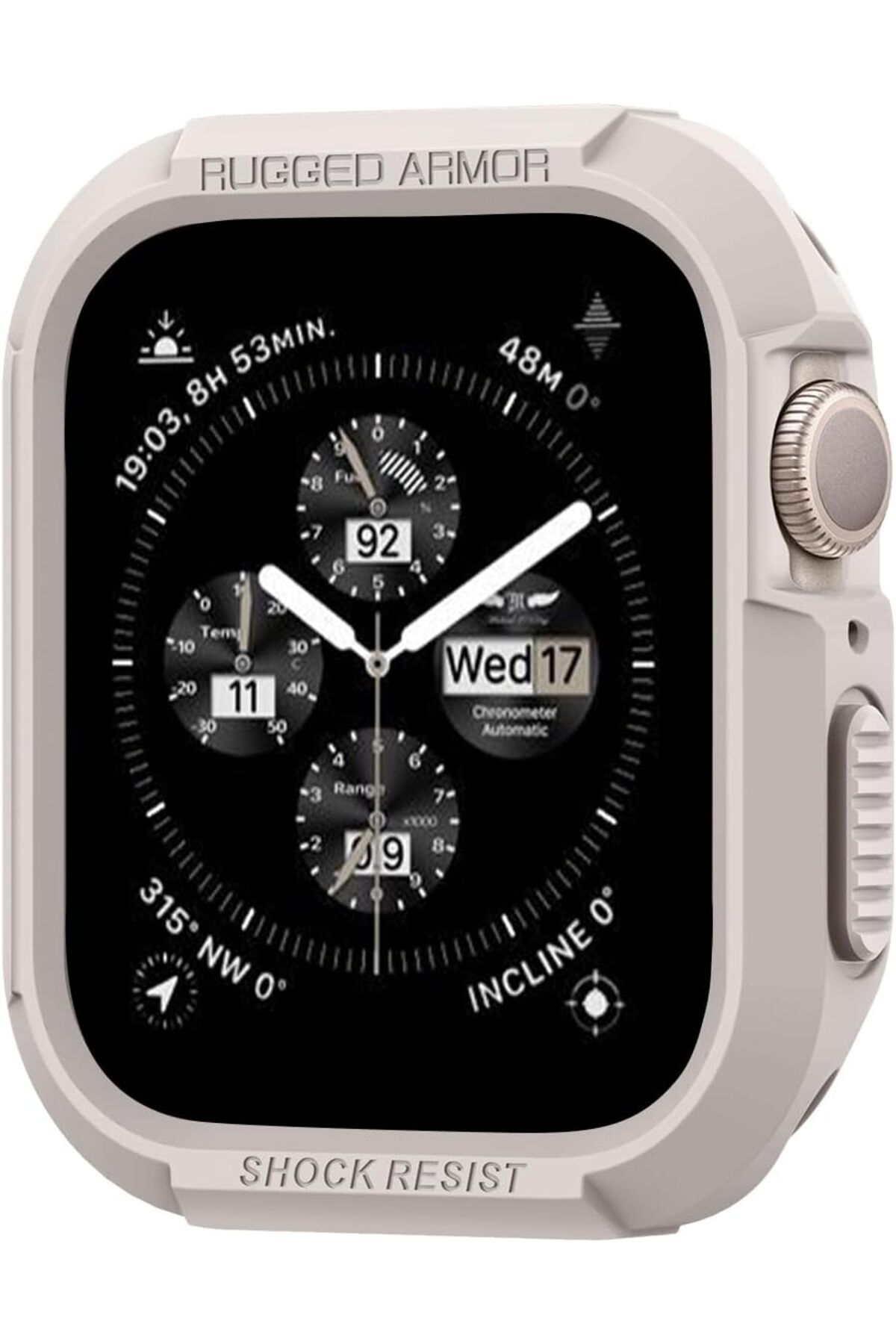 DERİK Derik Watch 45mm/44mm (Seri 9/8/SE2/7/6/SE/5/4) Kılıf Rugged Armor Dune Beige - ACS07379 YENİ 112