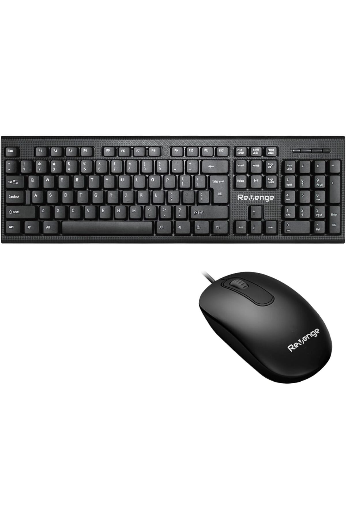 KDROĞLU GEÇMEZ Deskmate+ Siyah Türkçe Q Ev Ofis Kullanımına Uygun USB Kablolu Klavye ve Mouse Seti AVM