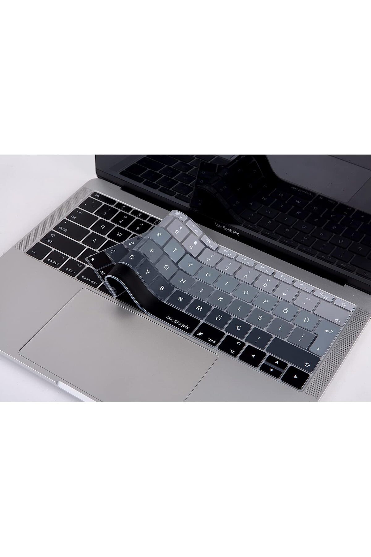mazıdağı where Laptop Macbook Pro Klavye Koruyucu Ombre (Türkçe Q) A1534 A1708 ile Uyumlu Siyah Gri mzdağs