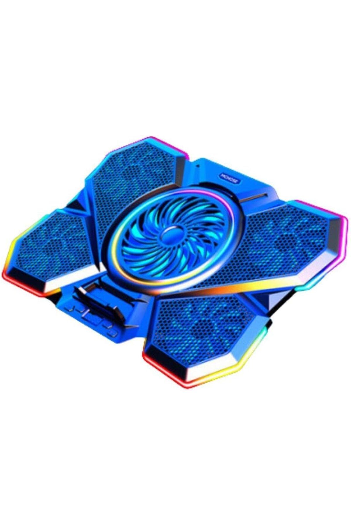 DERİK KADROĞLU Profesyonel Laptop Soğutucu 2 USB Giriş RGB Işıklı Göstergeli 5 Fanlı 7 Farklı Yü