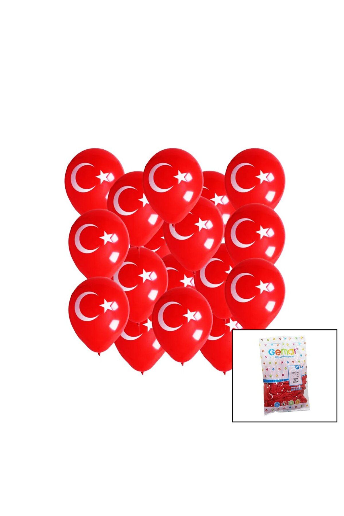 KDROĞLU KDROGLU BAYRAKLI BALON 10 İNÇ - 26CM - 100PCS New Desing 1109836