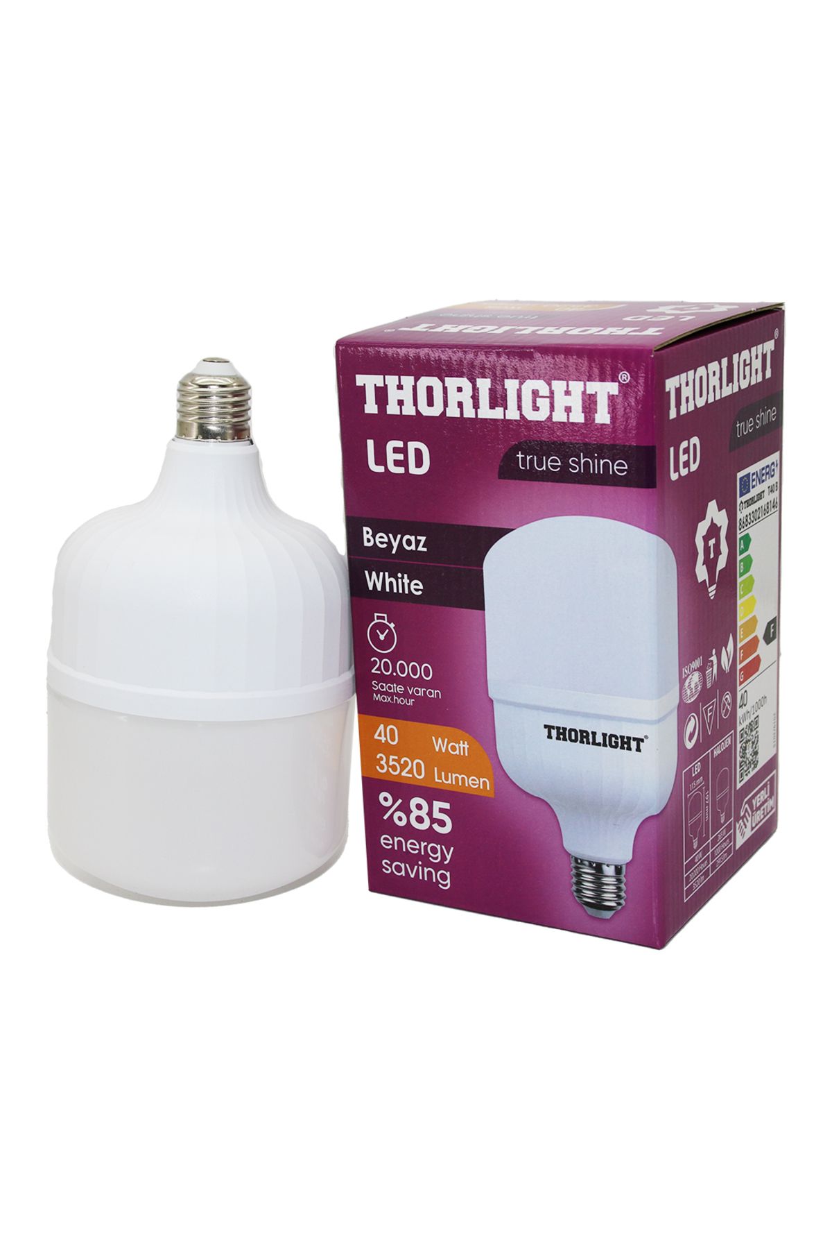 KDROĞLU KDROGLU THORLIGHT 40W E27 TORCH T-SHAPE BEYAZ LED AMPUL T-40B New Desing 1109836