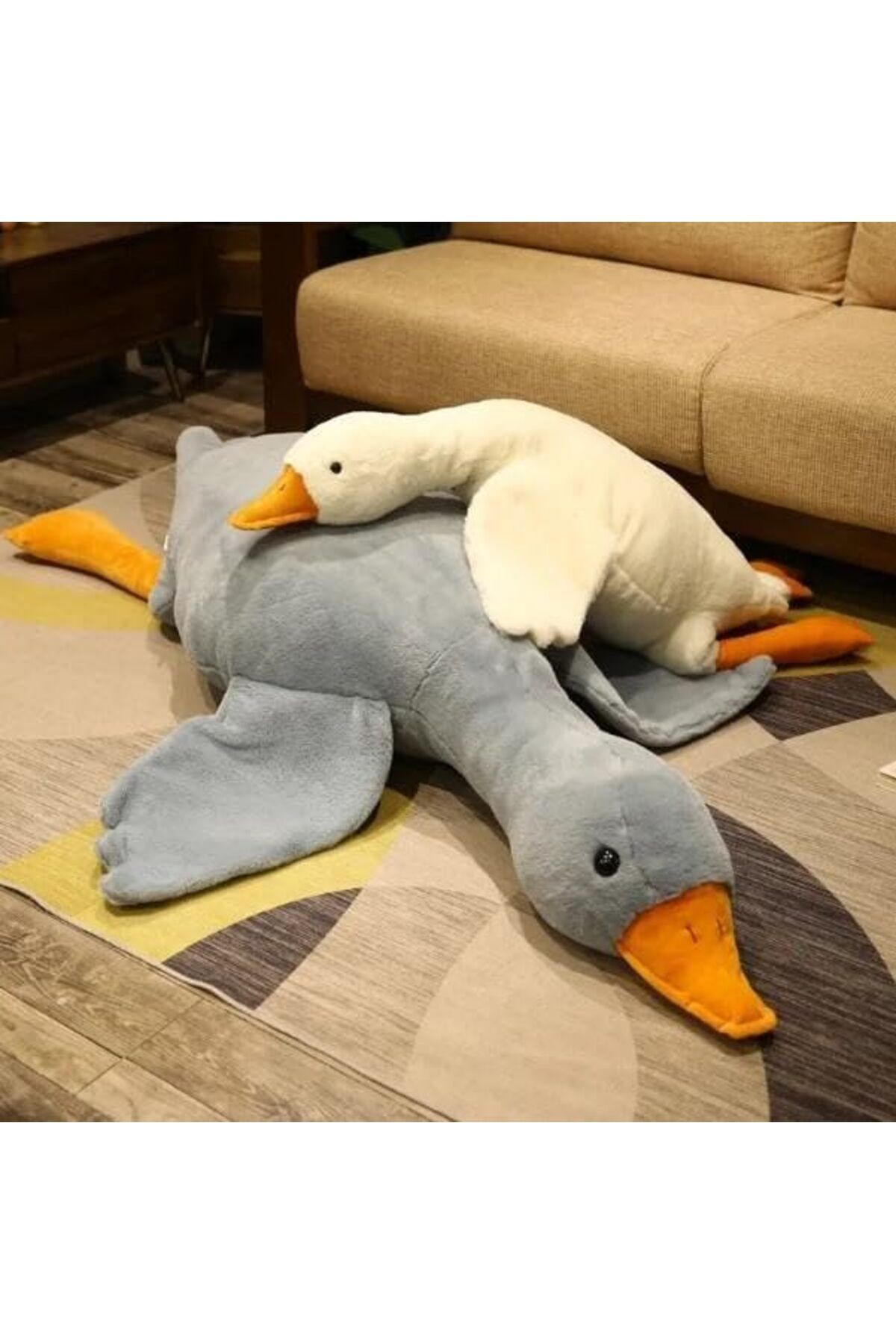 KDROĞLU KDROGLU Peluş Uyku Arkadaşım Kaz 75 cm- Uçan Kaz Morton Uyku Yastığı Gri New Desing 1109836