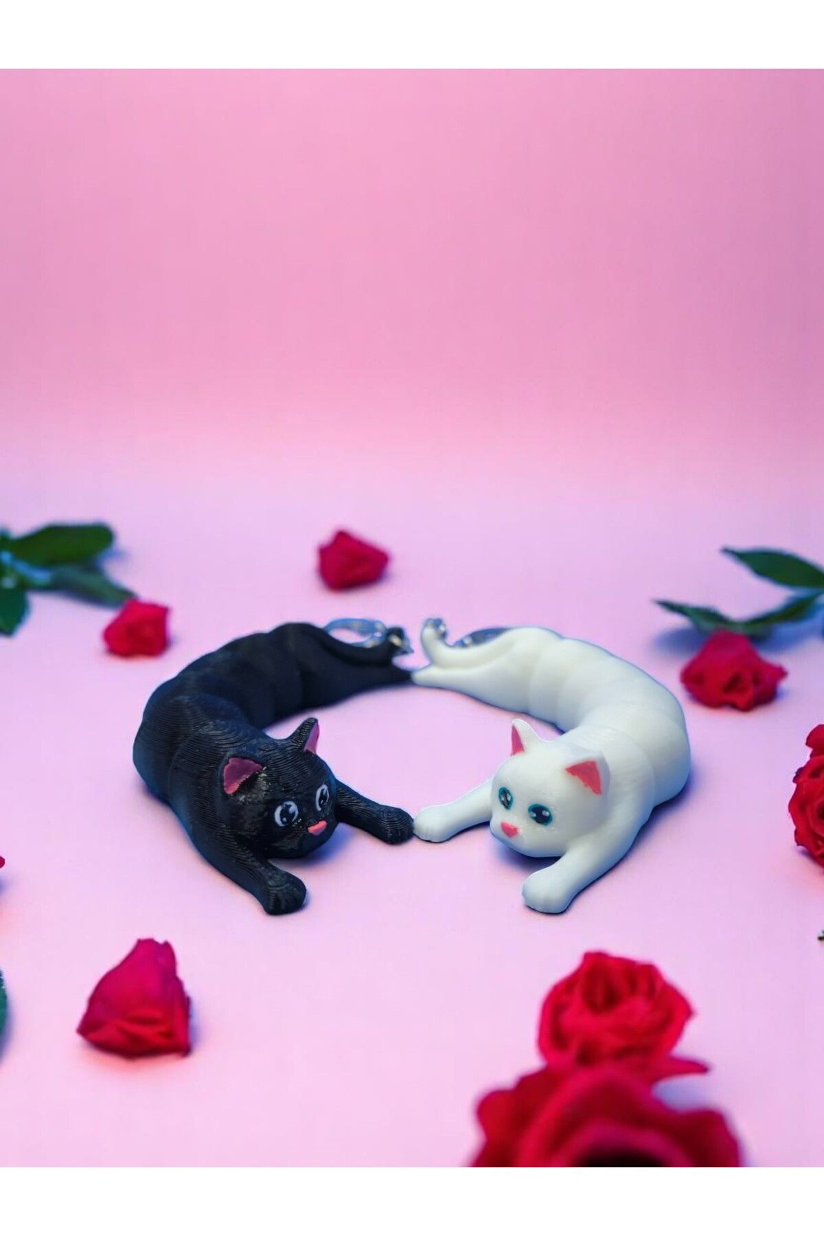 SOFT 2'li Oynar Eklemli Kedi Anahtarlık Seti - Çift Anahtarlığı