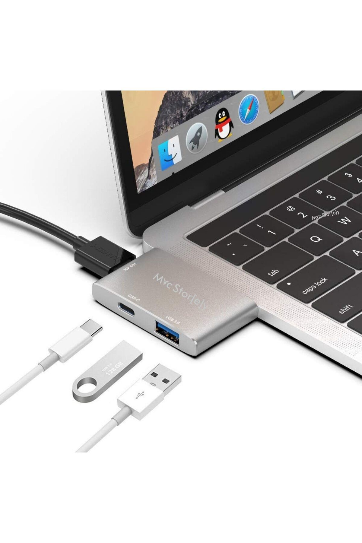 DERİK Derik Type-c Adaptör USB Çoğaltıcı Çoklayıcı USB-C HDMI Çevirici 4K 1XHDMI 1XUSB3.0 YENİ 1