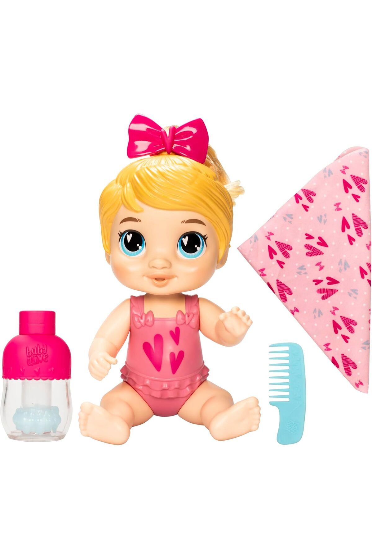 ÇAĞUR çağur Alive Şampuanla ve Sarıl Harper Hugs Sarı Saçlı Oyuncak Bebek 28 cm Suda Oynanabilir Oy