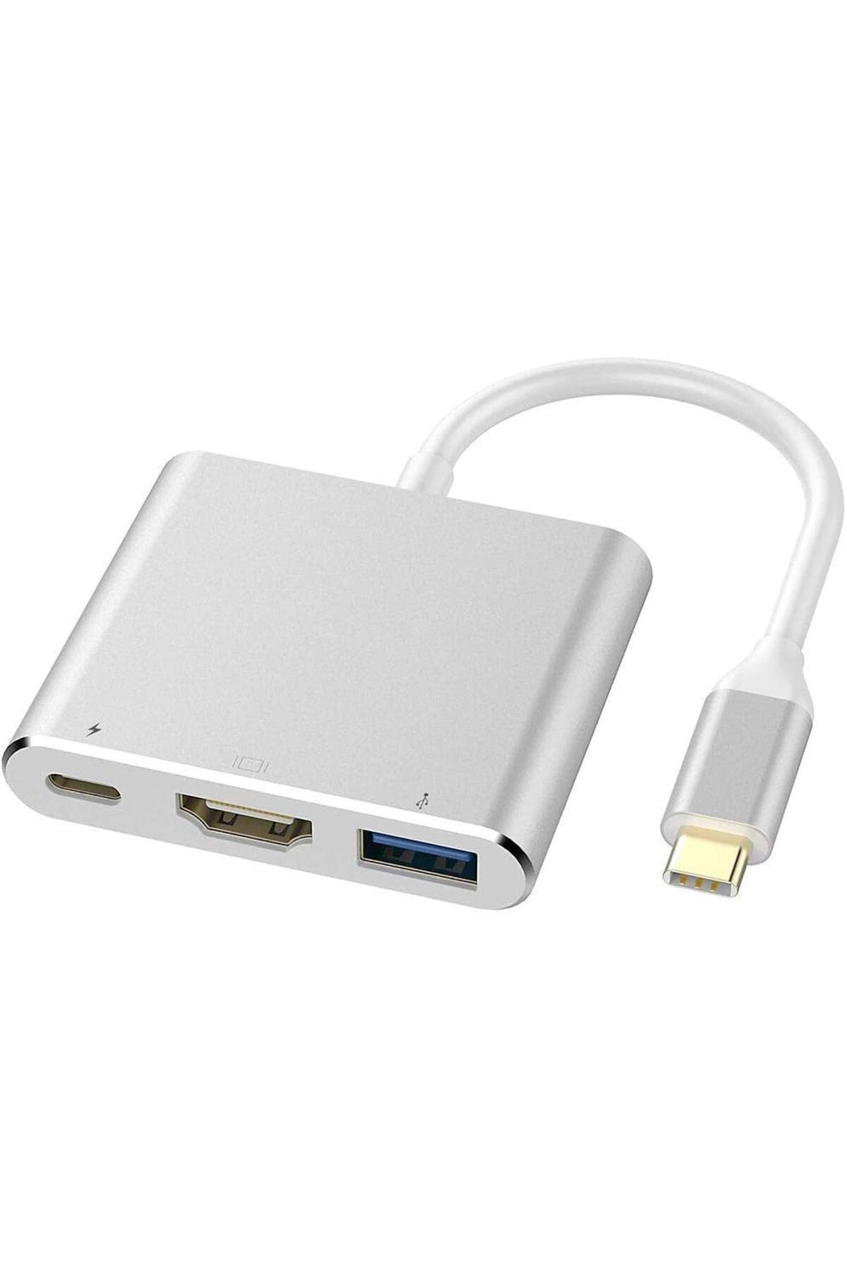DERİK Derik Plus PX-SW-U515 Gri Metal Type-C to 4K HDMI + USB 3.0 + PD şarj Çevirici Adaptör YENİ 1122