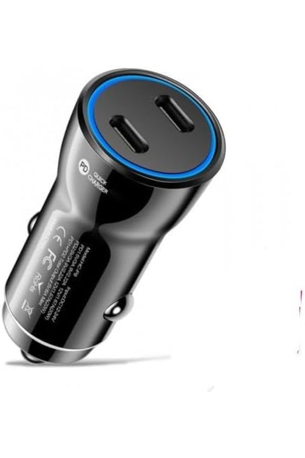 KDROĞLU 60W Turbo Araç Şarjı 2 Type-c Girişli Şarj Akım Korumalı Araç Çakmaklık Şarjı 12
