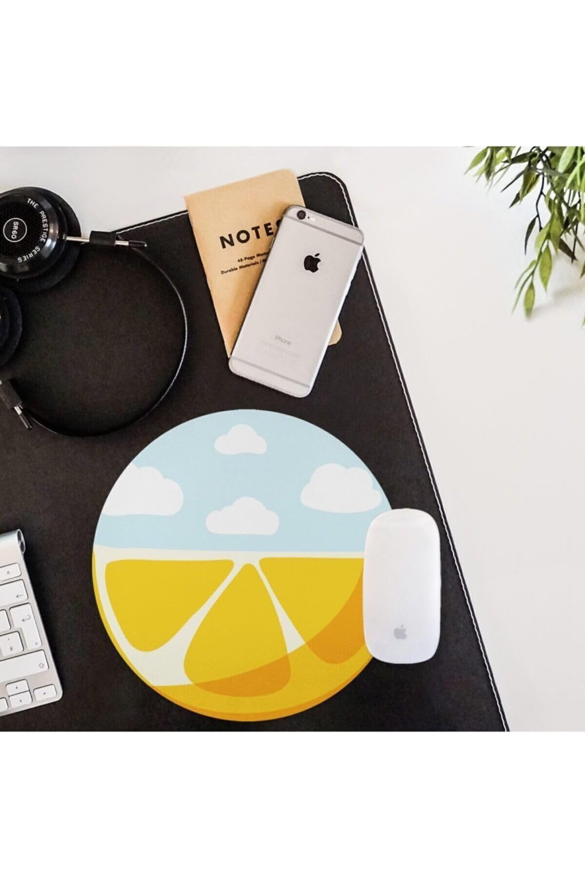 ÇAĞUR çağur Limon Desenli Yuvarlak Mousepad - Mouse Pad - Fare Altlığı YENİ 1109945