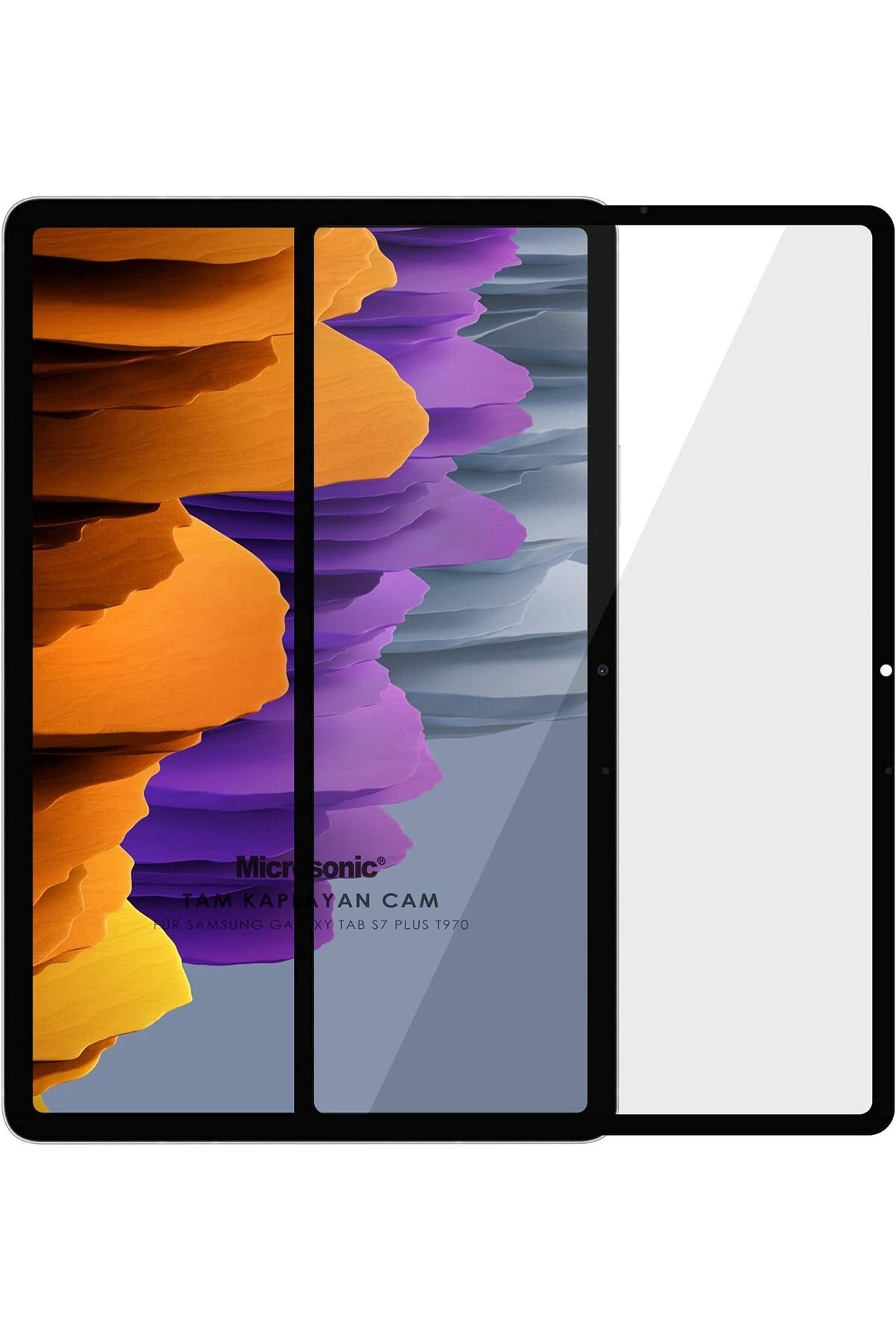 DERİK Derik Galaxy Tab S7 Plus T970 Tam Kaplayan Ekran Koruyucu Siyah YENİ 1122015