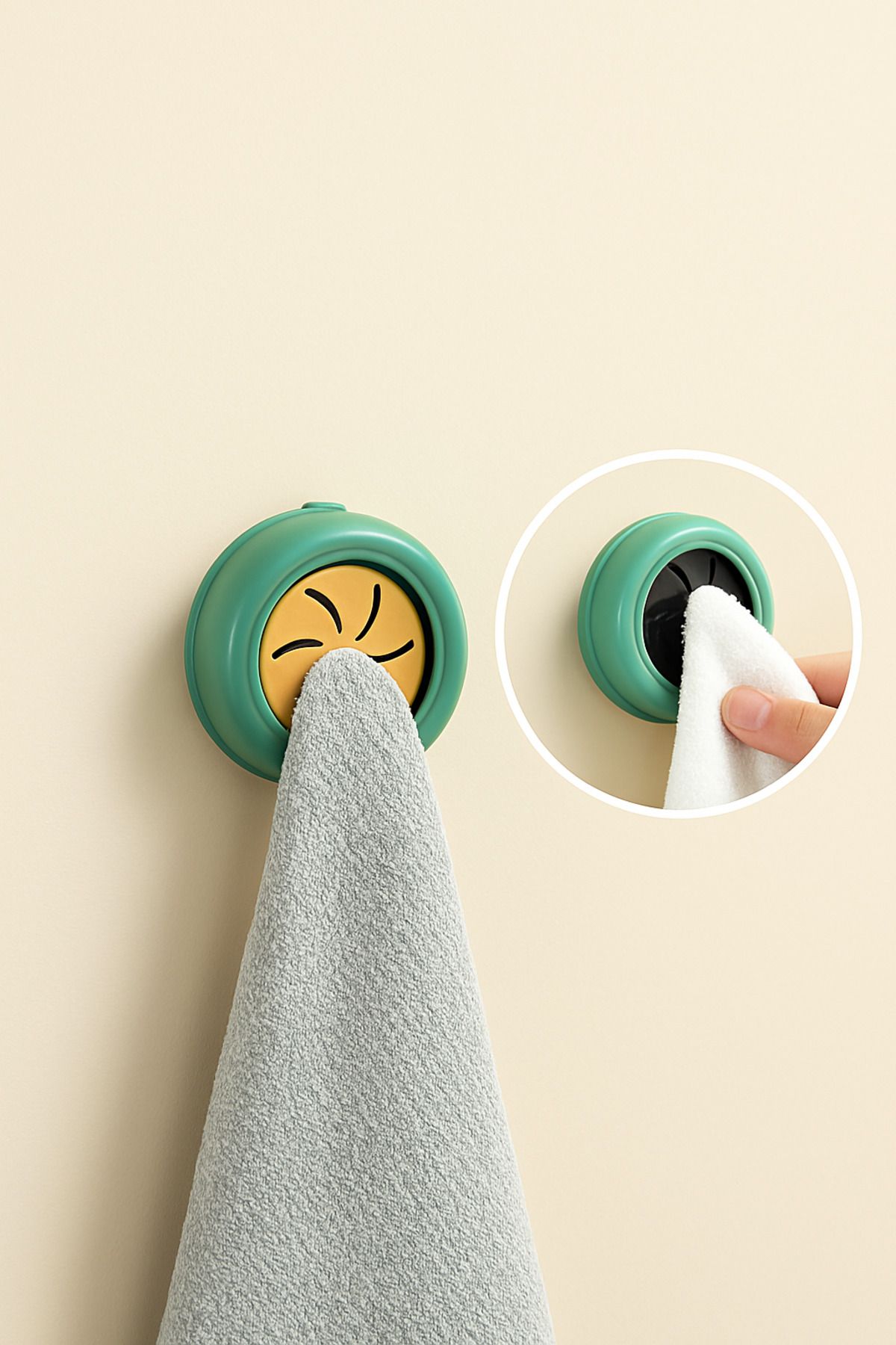 Ahlez 2'li Çok Amaçlı Pratik Tak Çek Güçlü Yapışkanlı Askılık Banyo Lif Askısı Mutfak Bez Askı Havlu Askı