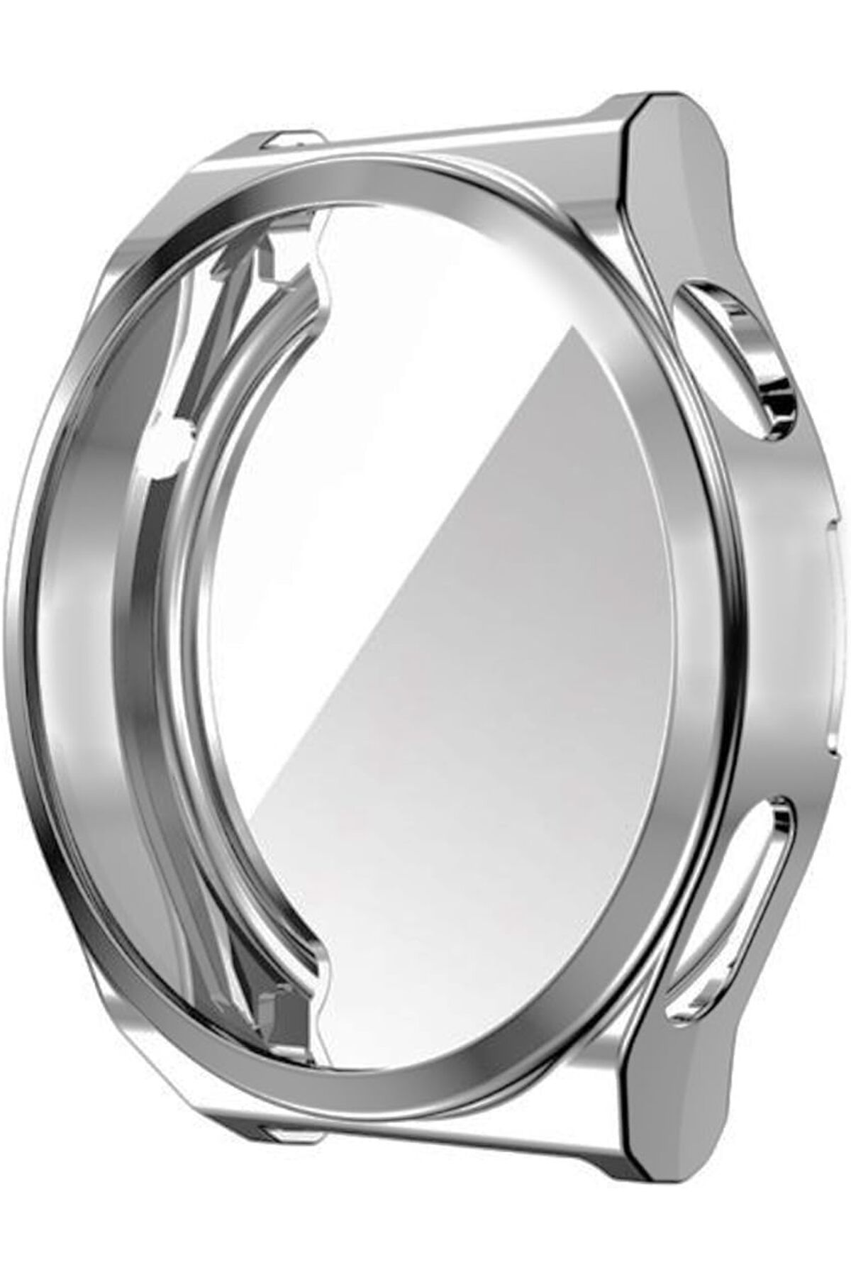 DERİK Derik Watch 4 Pro için Kılıf 360 Full Round Soft Silicone Gümüş [Watch 4 Pro ile Uyumlu Kılı