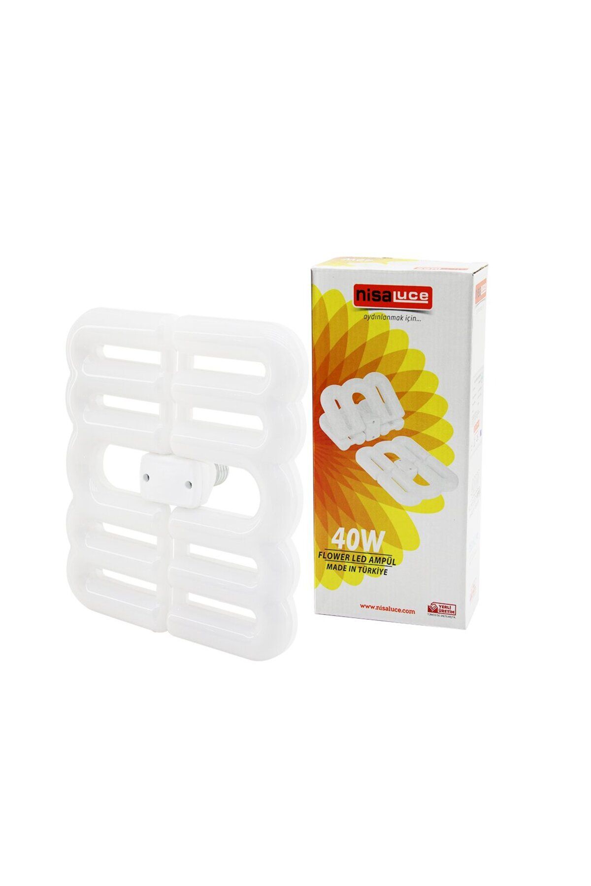 KDROĞLU KDROGLU FLOWER KATLANIR - 4B ŞEKİL 21X23.5CM 40W - E27 BEYAZ LED LAMBA AMPUL 3600 LÜMEN - 6500K N