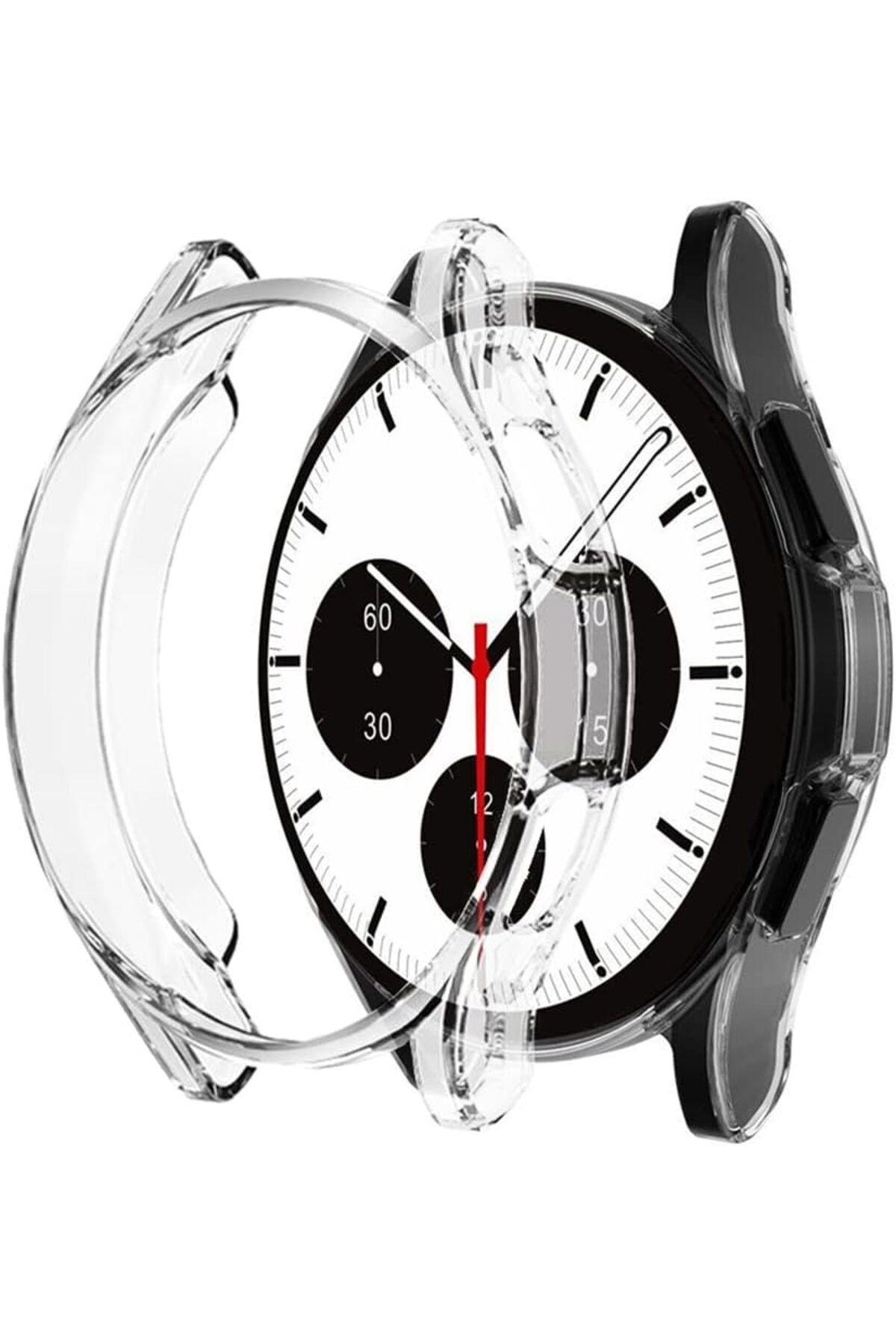KDROĞLU KDROGLU Galaxy Watch 4 Classic 46mm için Kılıf 360 Full Round Soft Silicone Şeffaf [Galaxy Watch