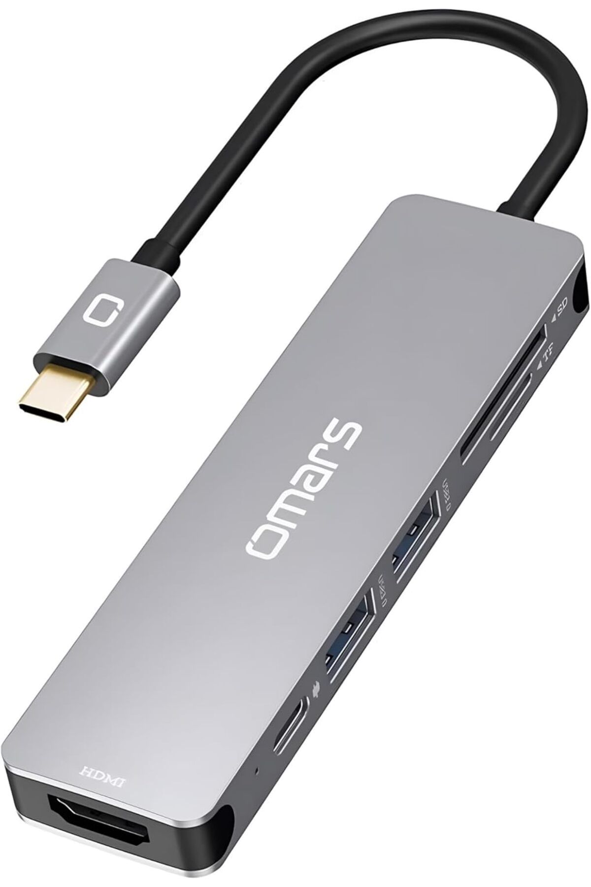 DERİK Derik 6 Port Type-C USB 3.1 PD 4K HDMI Video Transferi SD/TF Kart Uyumlu Hub Dönüştürücü Adapt