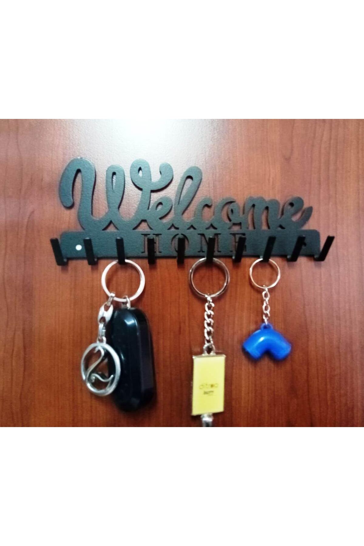 KDROĞLU KDROGLU Anahtar Askılığı İster Kendinden Yapışkanlı İster Vidalı Welcome Mat Siyah New Des
