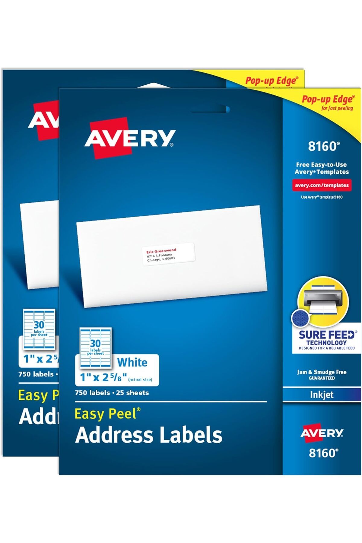KDROĞLU KDROGLU Easy Peel Adres Etiketi, Inkjet Yazıcı için, 2'li Paket New Desing 1109836