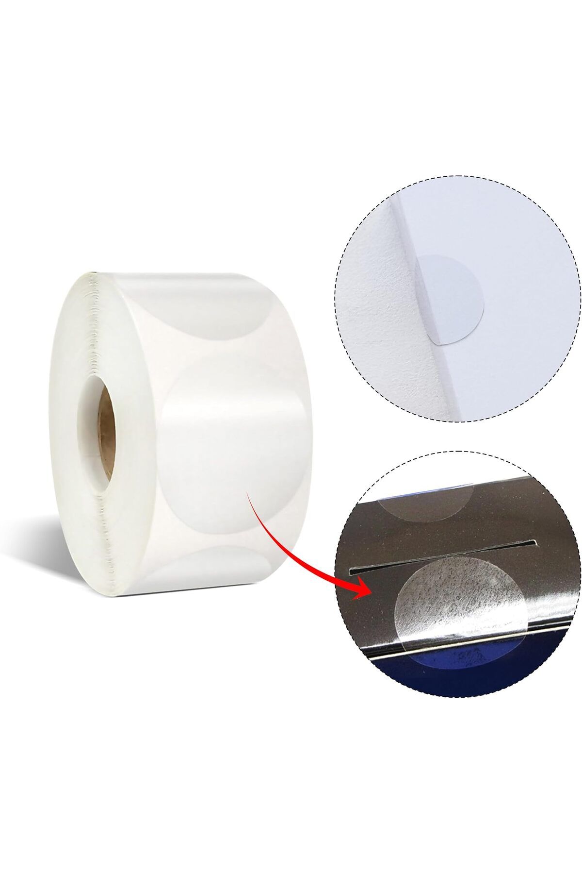 KDROĞLU KDROGLU Şeffaf Paketleme Etiketi - Yuvarlak Paketleme Etiketleri - 1000 Adet 3 cm Çapında - Şeff