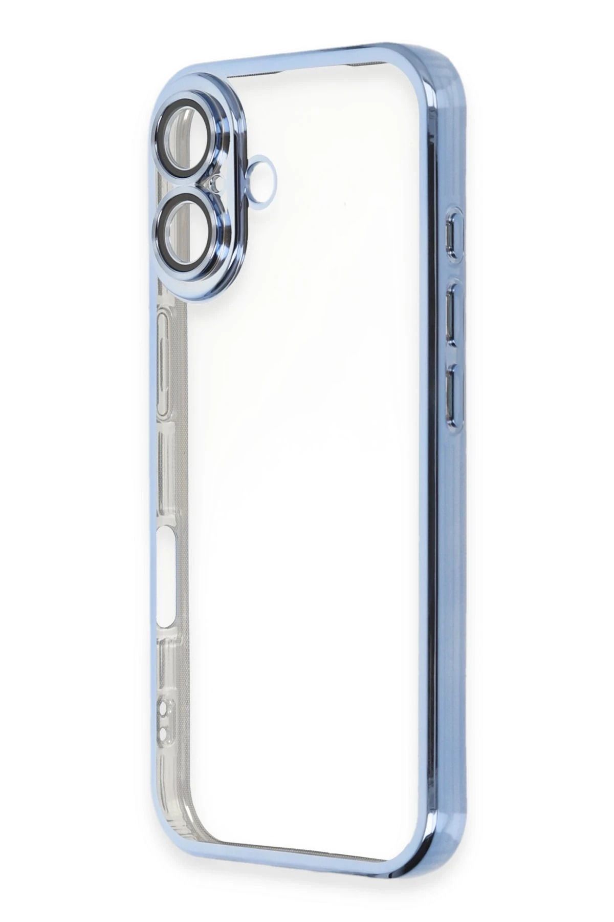 NewFace iPhone 16 Plus Kılıf Lensli Silikon - Açık Mavi BSTMY
