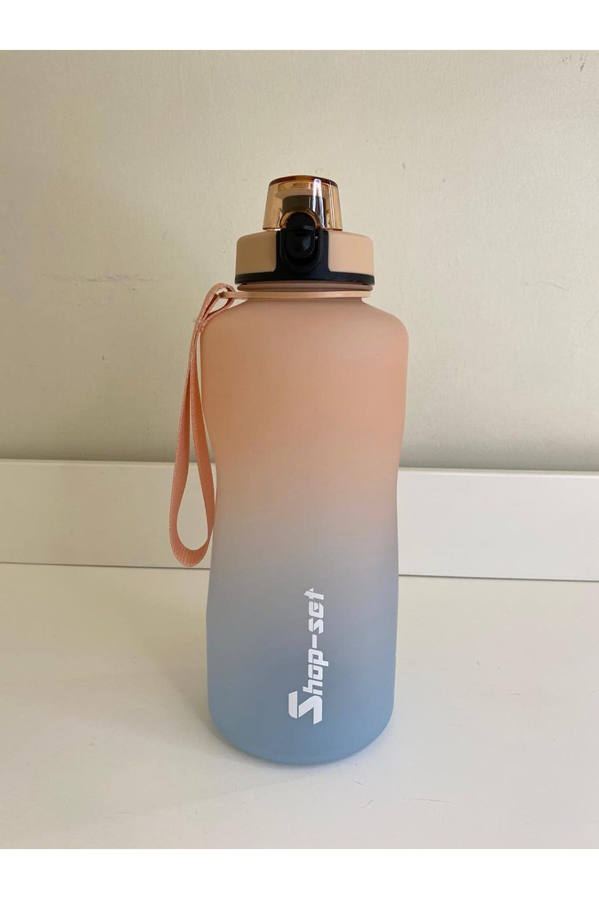 STOREMAX 2000 ML Tritan Motivasyonlu Su Matarası SÜZGEÇLİ (SOMON - AÇIK MAVİ)