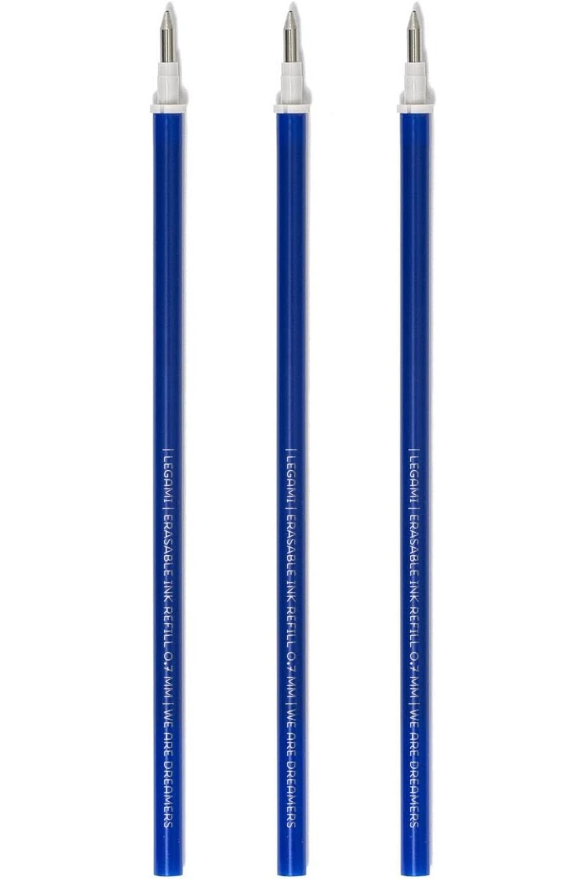 KDROĞLU GEÇMEZ - Jel kalem içi silinebilir, set 3 adet, yükseklik 13 cm, termo duyarlı mürekkep, mavi,