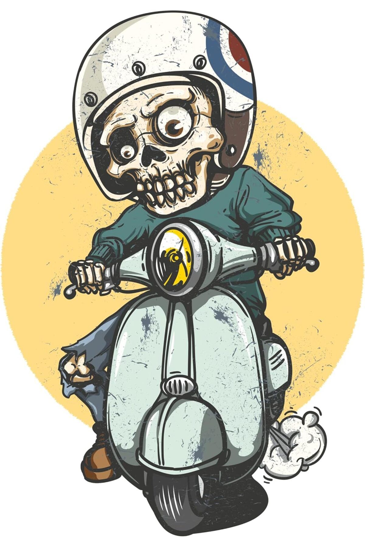 KDROĞLU KDROGLU Aksesuar Kuru Kafa Kurukafa Sticker Vespa 10 x 7 cm New Desing 1109836