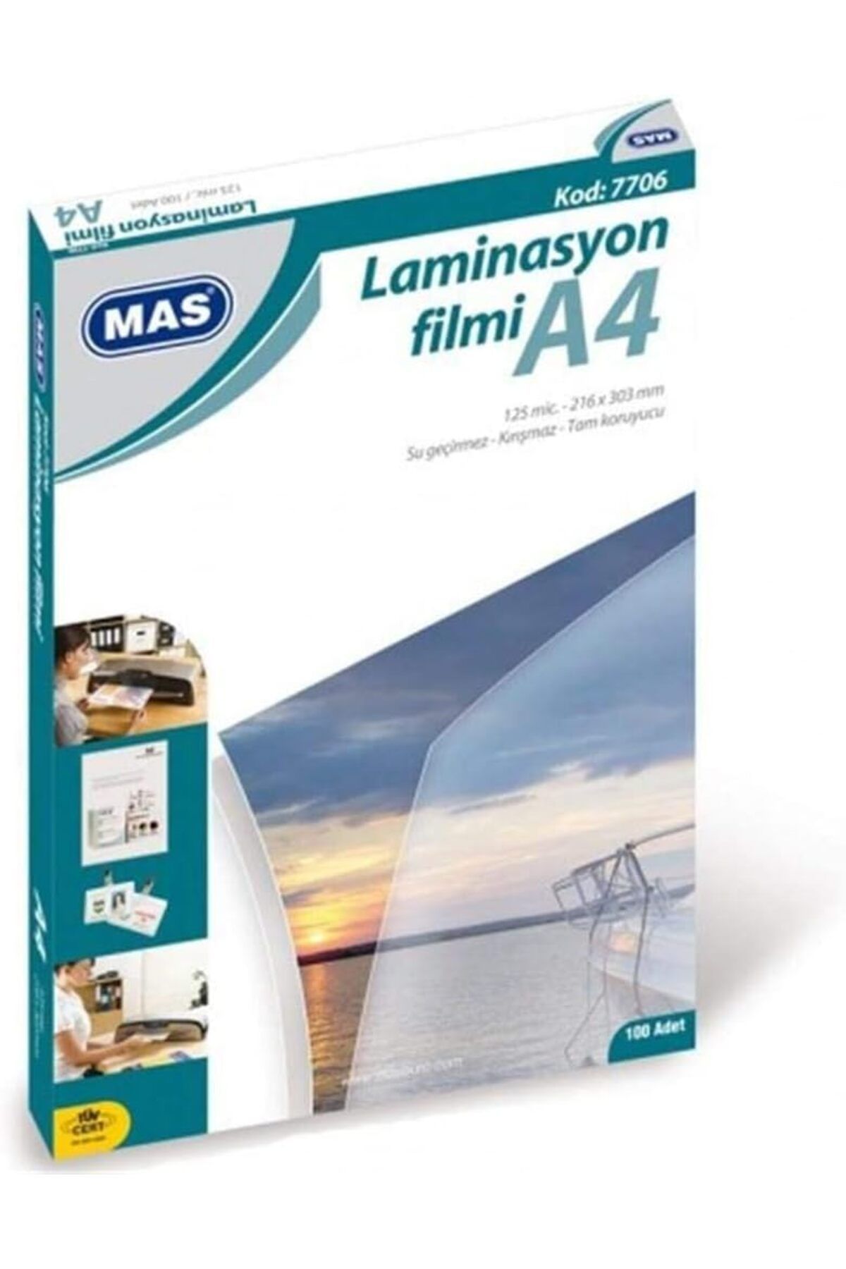 DERİK Derik Laminasyon Filmi- 125 Mikron A4 100'lü Paket YENİ 1122015