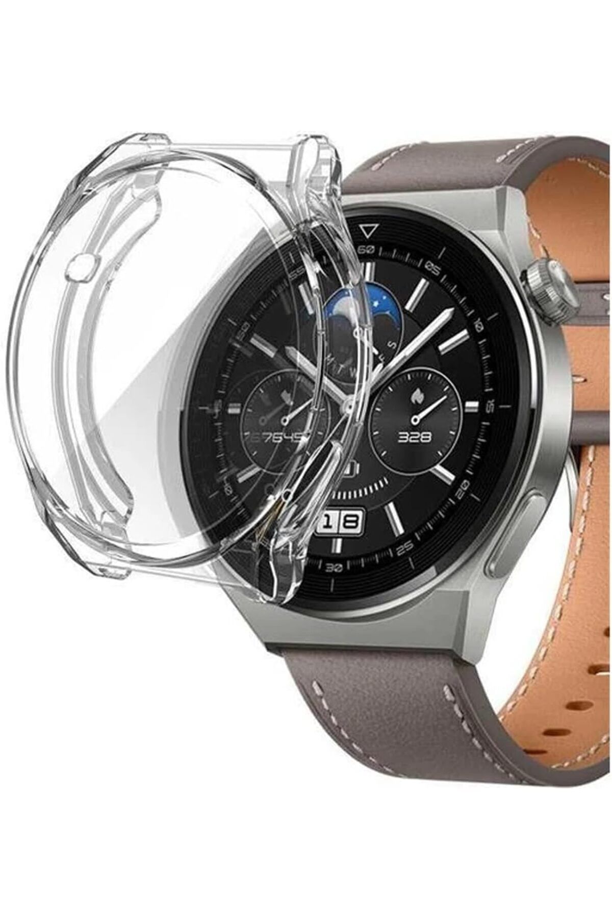 KDROĞLU GEÇMEZ Watch 4 Pro ile Uyumlu Çerceve Pc Wafture Silikon Kılıf Koruma Watch 4 Pro ile Uyumlu Gar