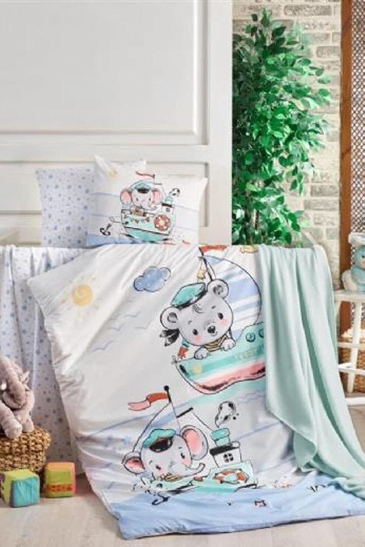 KDROĞLU KDROGLU Bebek Nevresim Takımı Sailing Blue New Desing 1109836