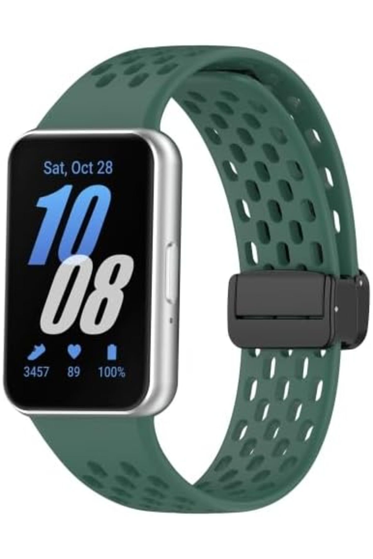 ÇAĞUR çağur Galaxy Fit 3 ile Uyumlu Spor Kordon Manyetik Katlanır Toka Mekanizmalı Nefes Alabilirlik S