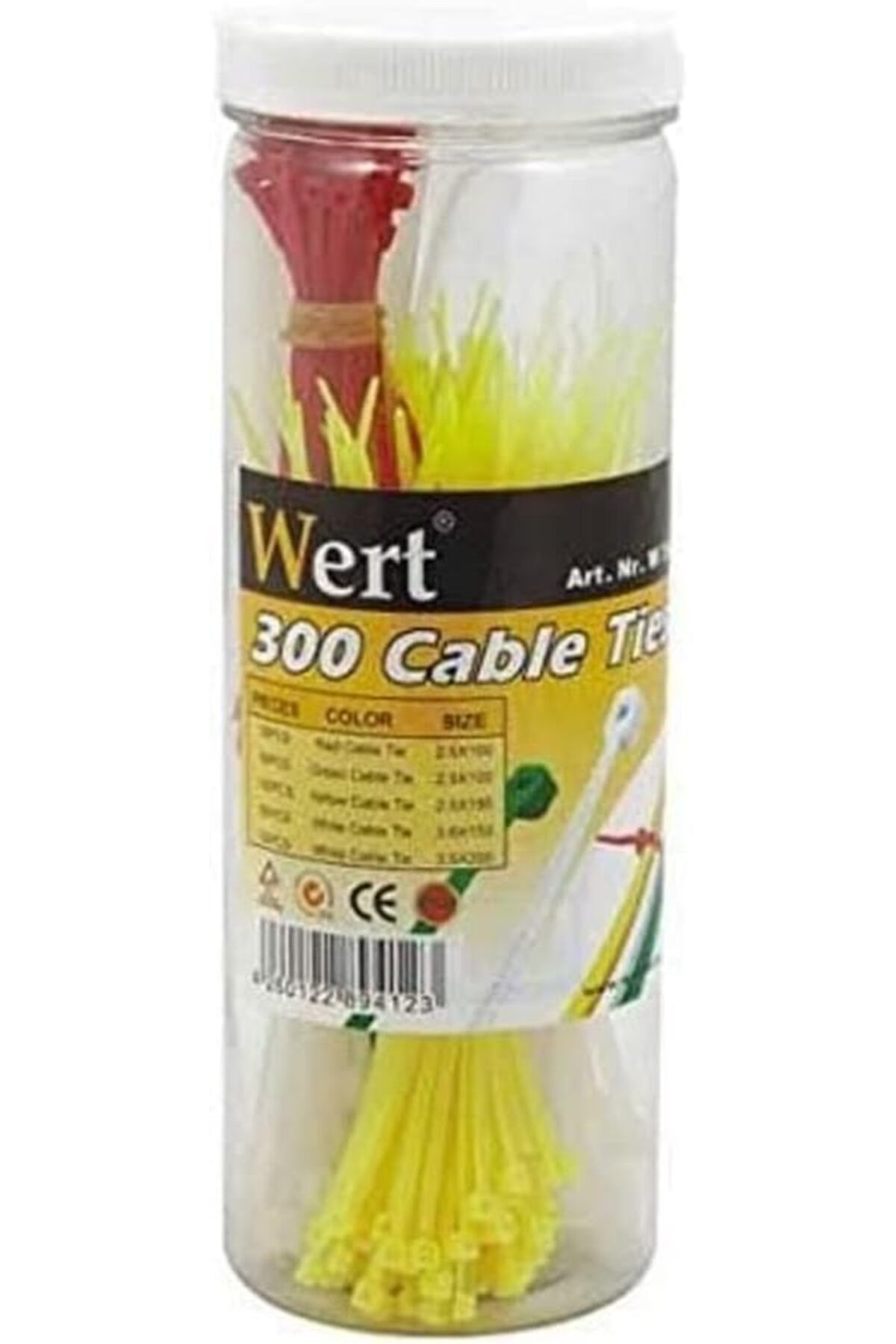 KDROĞLU plamystical W 2430, Kablo Bağı Seti 300 Parça, Kırmızı, Yeşil, Sarı, Beyaz newing 1139529