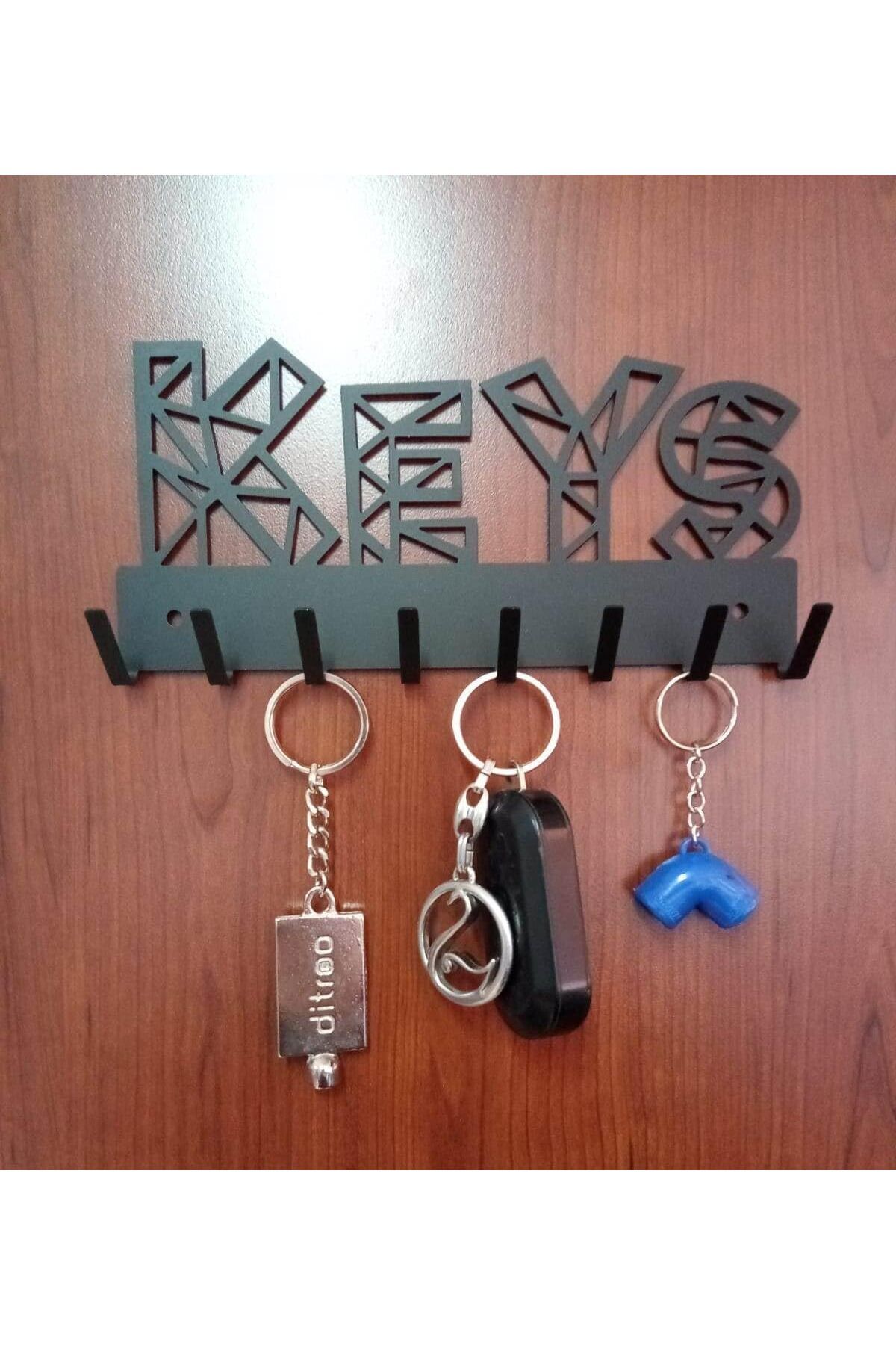 KDROĞLU KDROGLU Anahtar Askılığı İster Kendinden Yapışkanlı İster Vidalı Keys Mat Siyah New Desing
