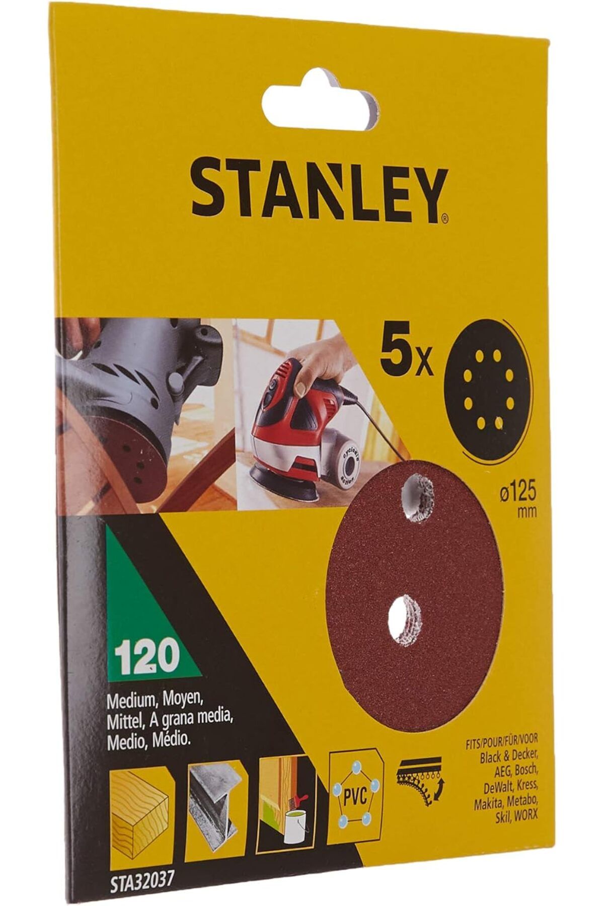 KDROĞLU KDROGLU Sta32037 Zımpara, Kırmızı, 5 Adet, 120G 125 Mm New Desing 1109836