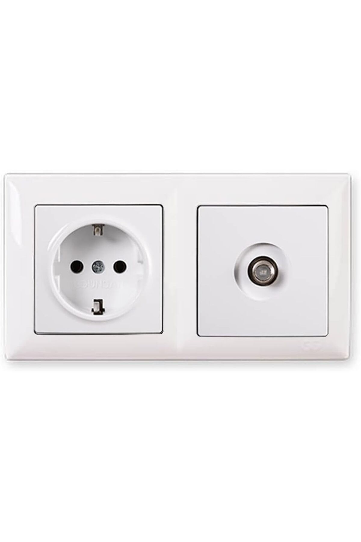 KDROĞLU plamystical Visage Beyaz 2'li Set Topraklı Priz ve Telefon Nümeris Cat3 Set newing 1139529