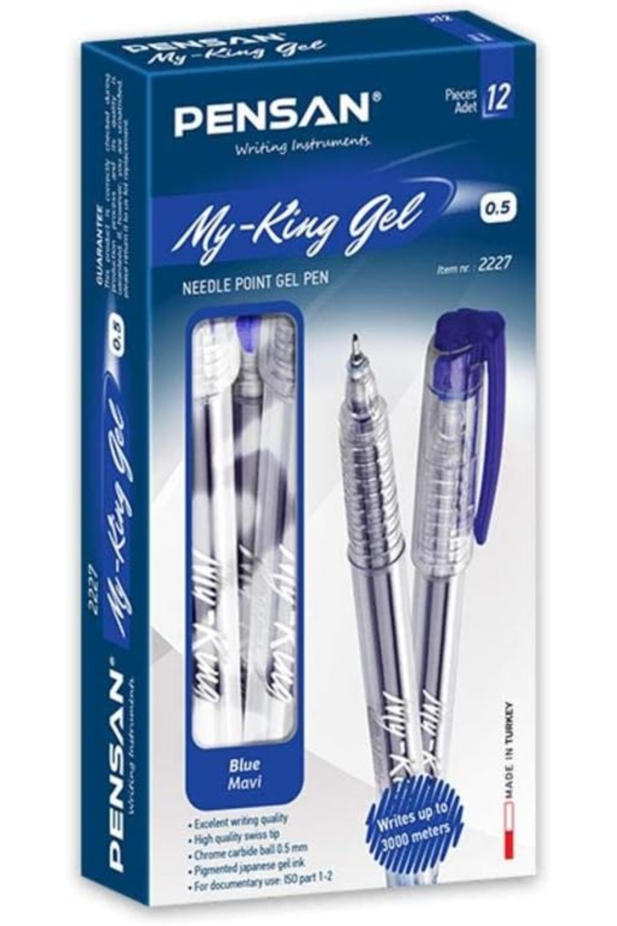 KDROĞLU GEÇMEZ 6405 My-Kıng Jel Metal Klips Klm Mavi 0,5 12'li Paket - PE06405MAVİ AVM 1114477
