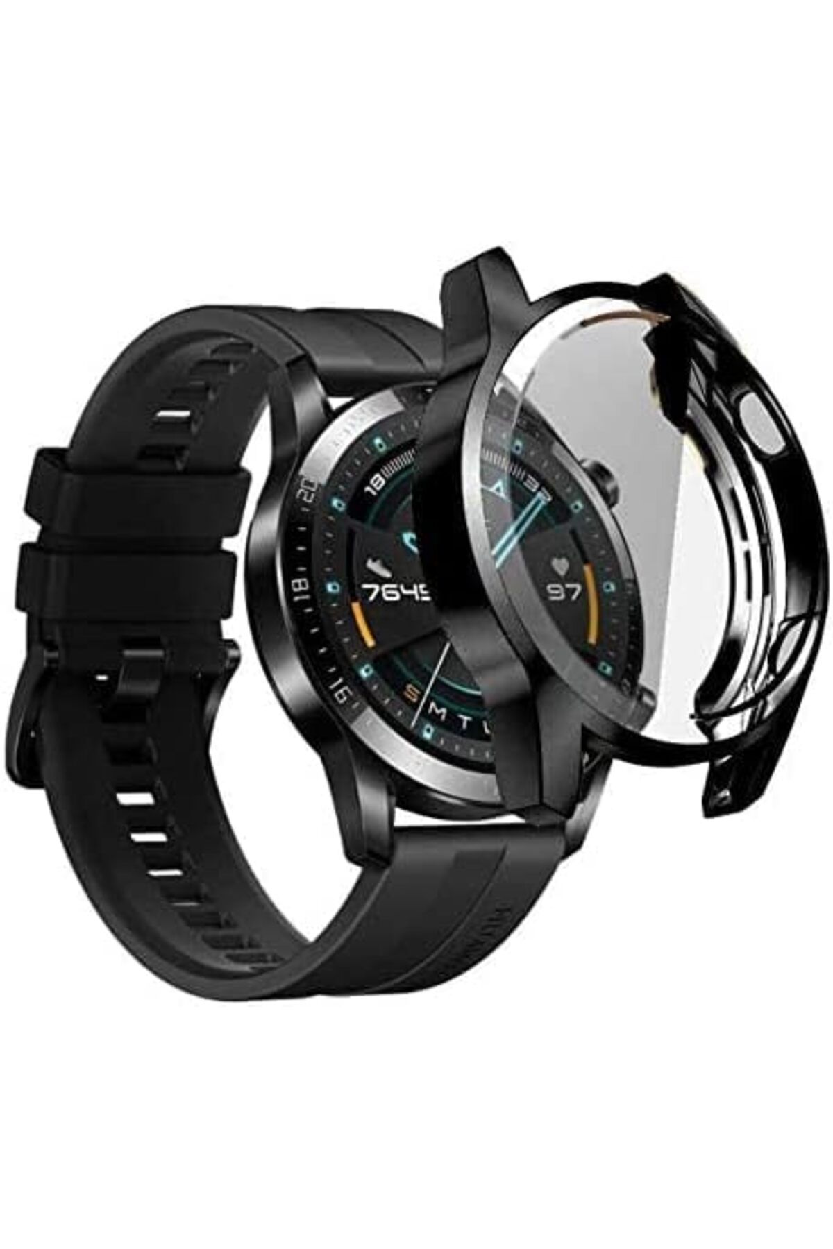 KDROĞLU KDROGLU GT2 ile uyumlu 46mm Watch Gard 02 Ekran Koruyucu Siyah New Desing 1109836