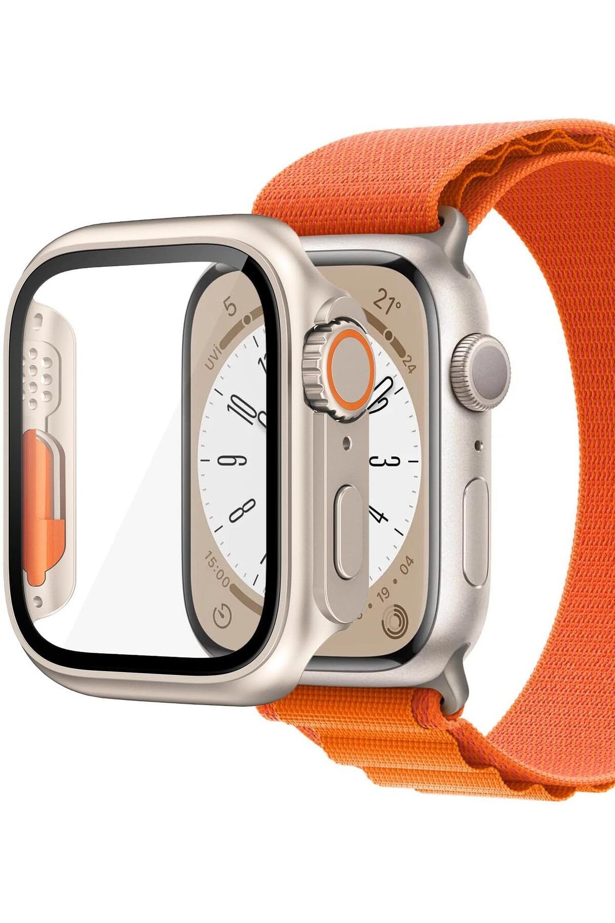 KDROĞLU KDROGLU Watch Series 6 44mm için Kılıf Watch Ultra Dönüştürücü Ekran Koruyucu Kasa Yıldı