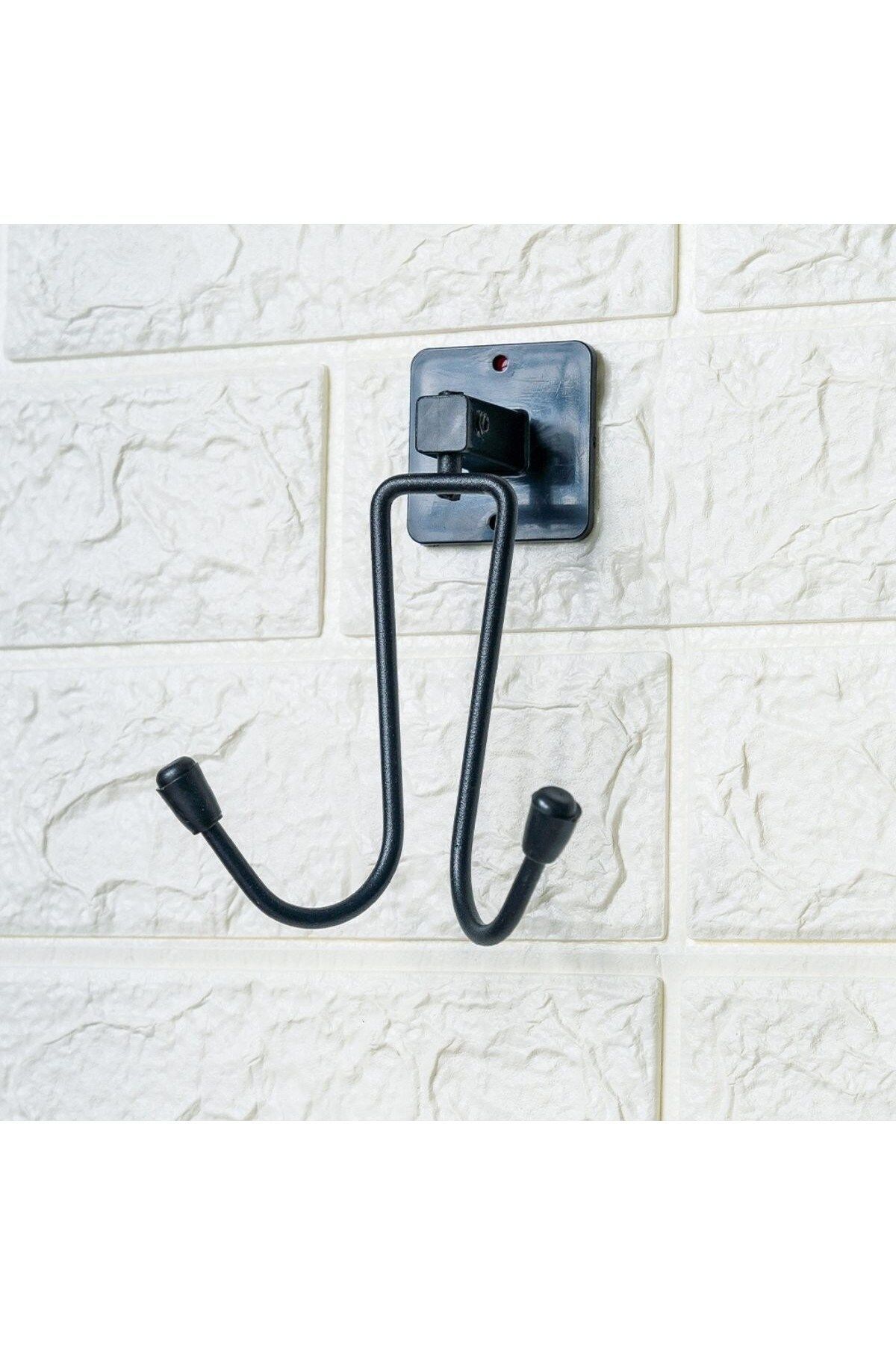 Home BUFFER® Kendiliğinden Yapışkanlı Siyah Paslanmaz Metal Bornoz ve Havlu Askılığı