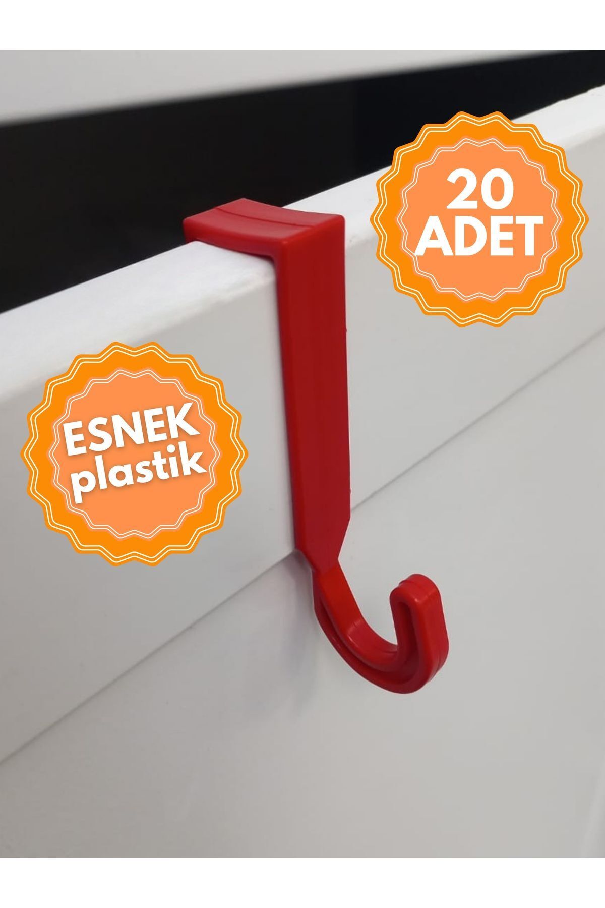 Velquin 20'li Mutfak, Ofis, Çekmece, Dolap Kapağına Takılan Geçmeli Plastik Çok Amaçlı Askı