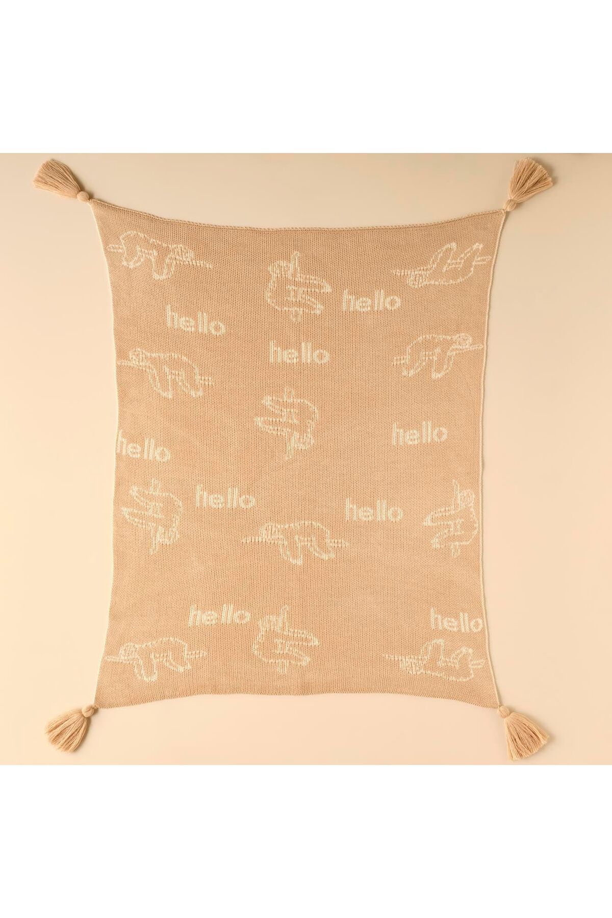 KDROĞLU KDROGLU MAISON Sloth Hayvan Baskılı%100 Akrilik Battaniye, Bej, 100x120 cm New Desing 1109836