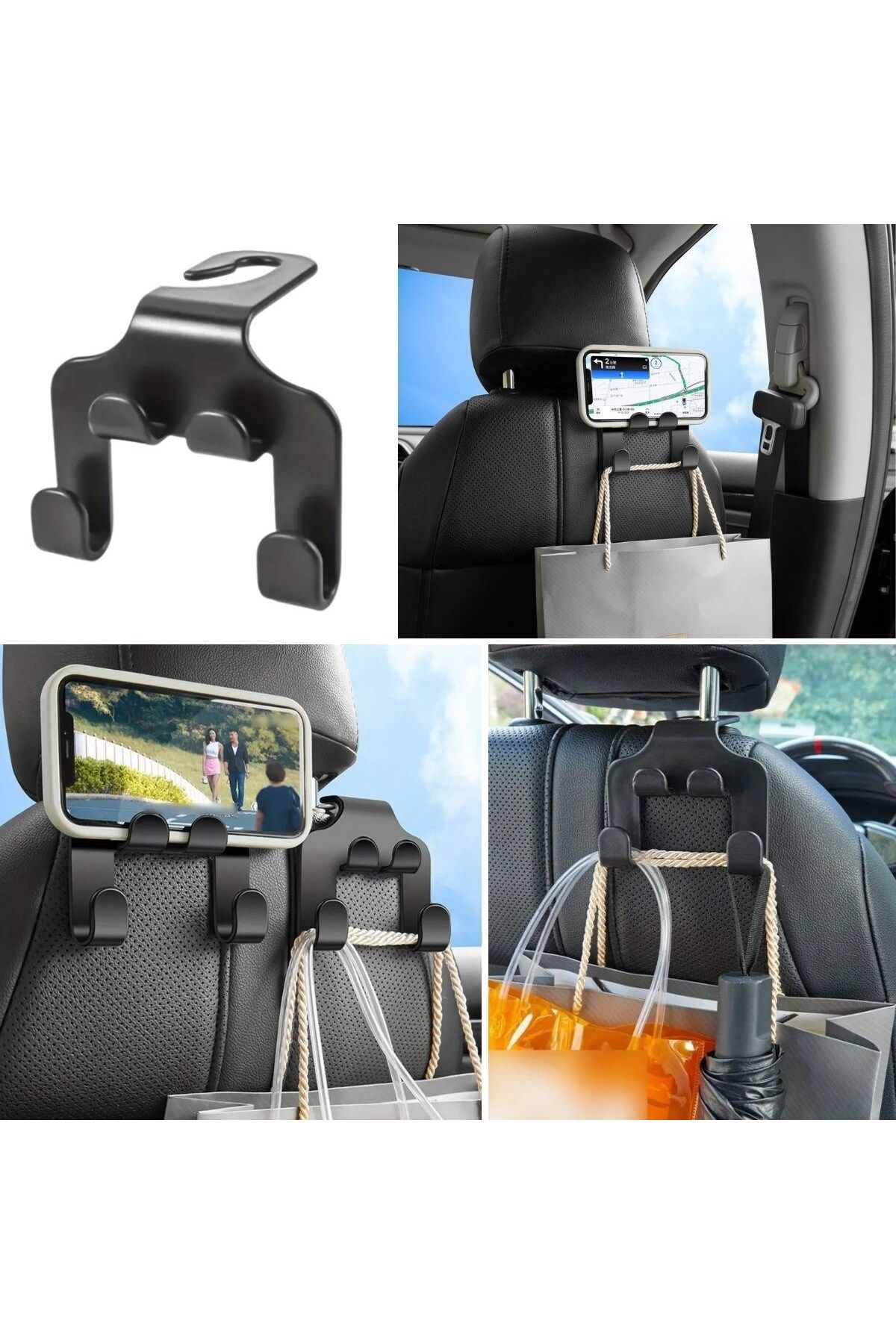 KDROĞLU KDROGLU Oto Koltuk Arkası Düzenleyici Organizer Askılıklı Telefon,Tablet Tutucu New Desing 1109