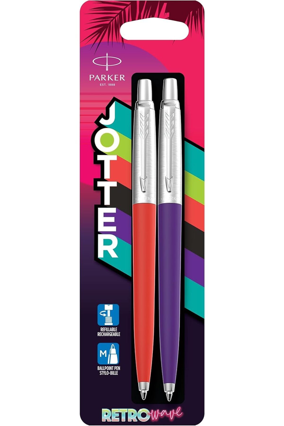 KDROĞLU KDROGLU Jotter Originals Tükenmez Kalemler | Retrow Koleksiyonu | Vermilion Kırmızı ve İndigo M