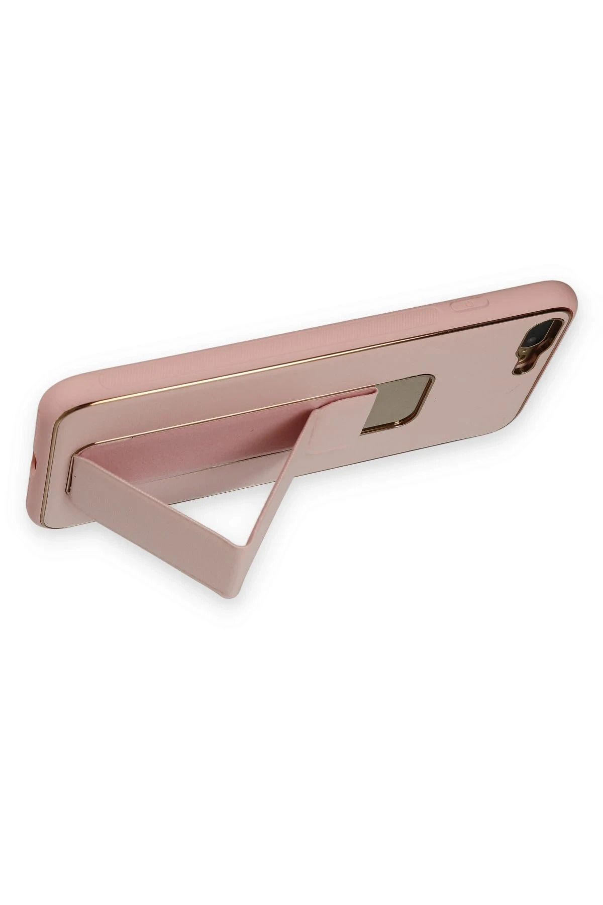 NewFace iPhone 7 Plus Kılıf Coco Deri Standlı Kapak - Pembe BSTMY