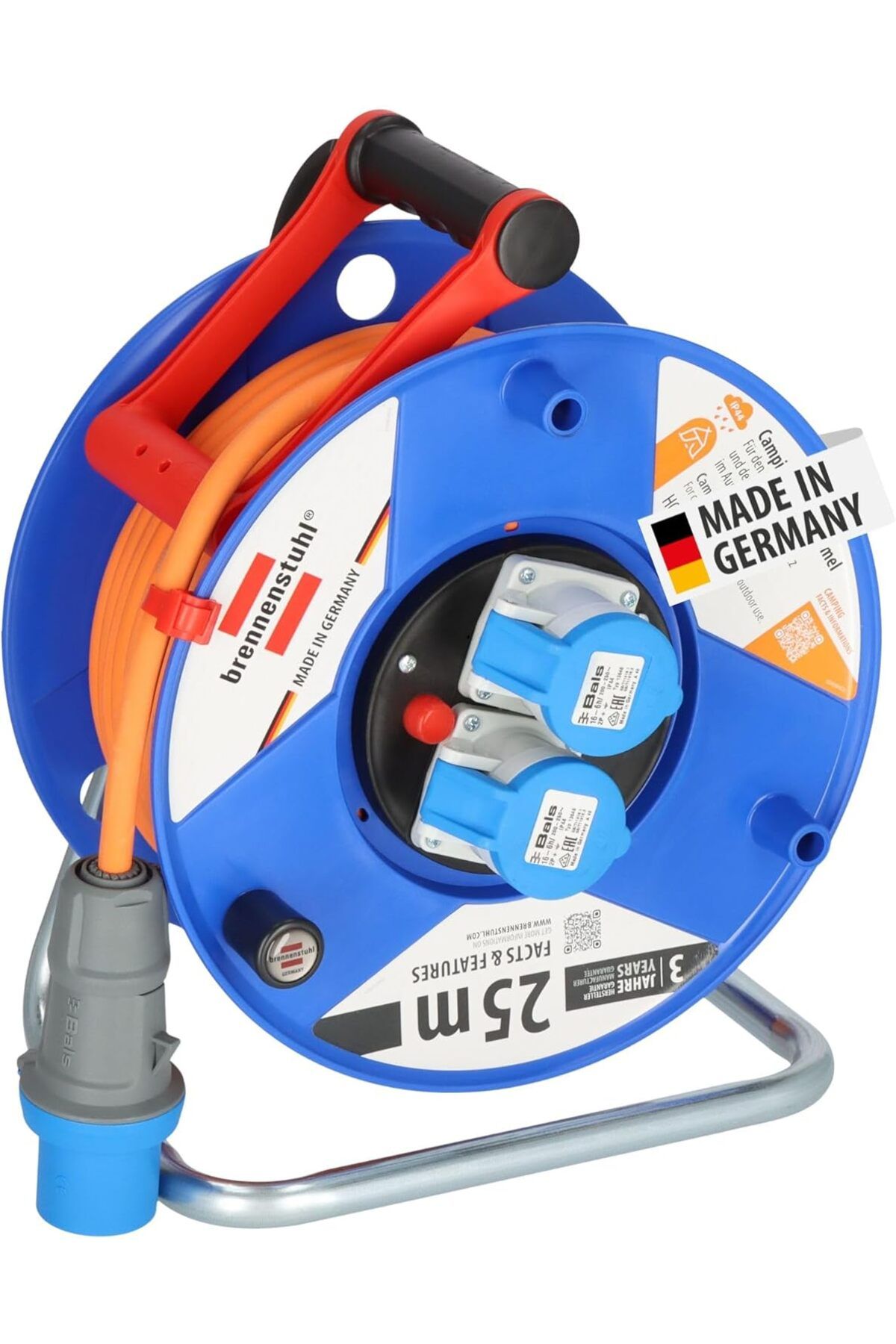 salesalbutik Garant Serisi IP44 CEE 3 Girişli Kamp ve Karavan Makarası 25 Metre