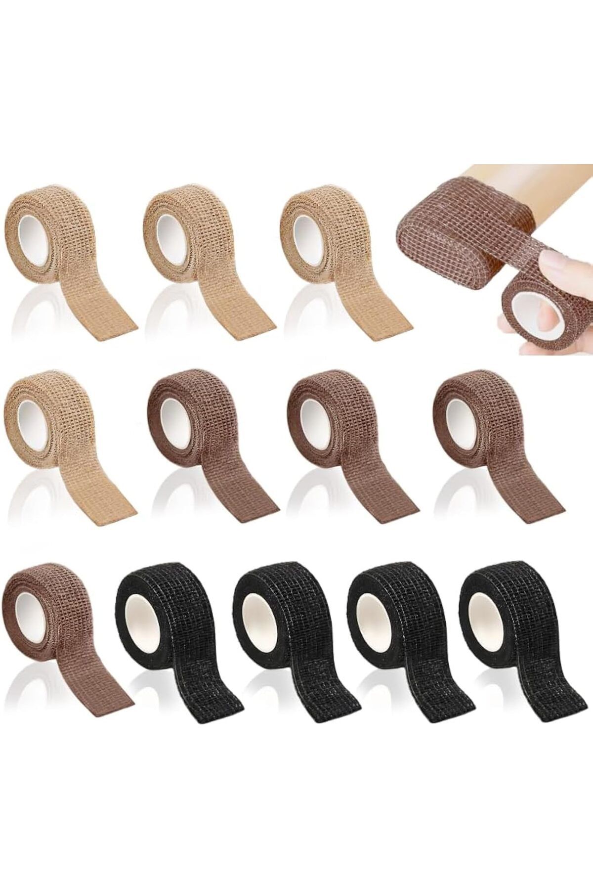 KDROĞLU GEÇMEZ yapışkanlı keçe kaydırıcı, 12 rulo sandalye ayağı koruyucu, 2,5 cm genişliğinde,