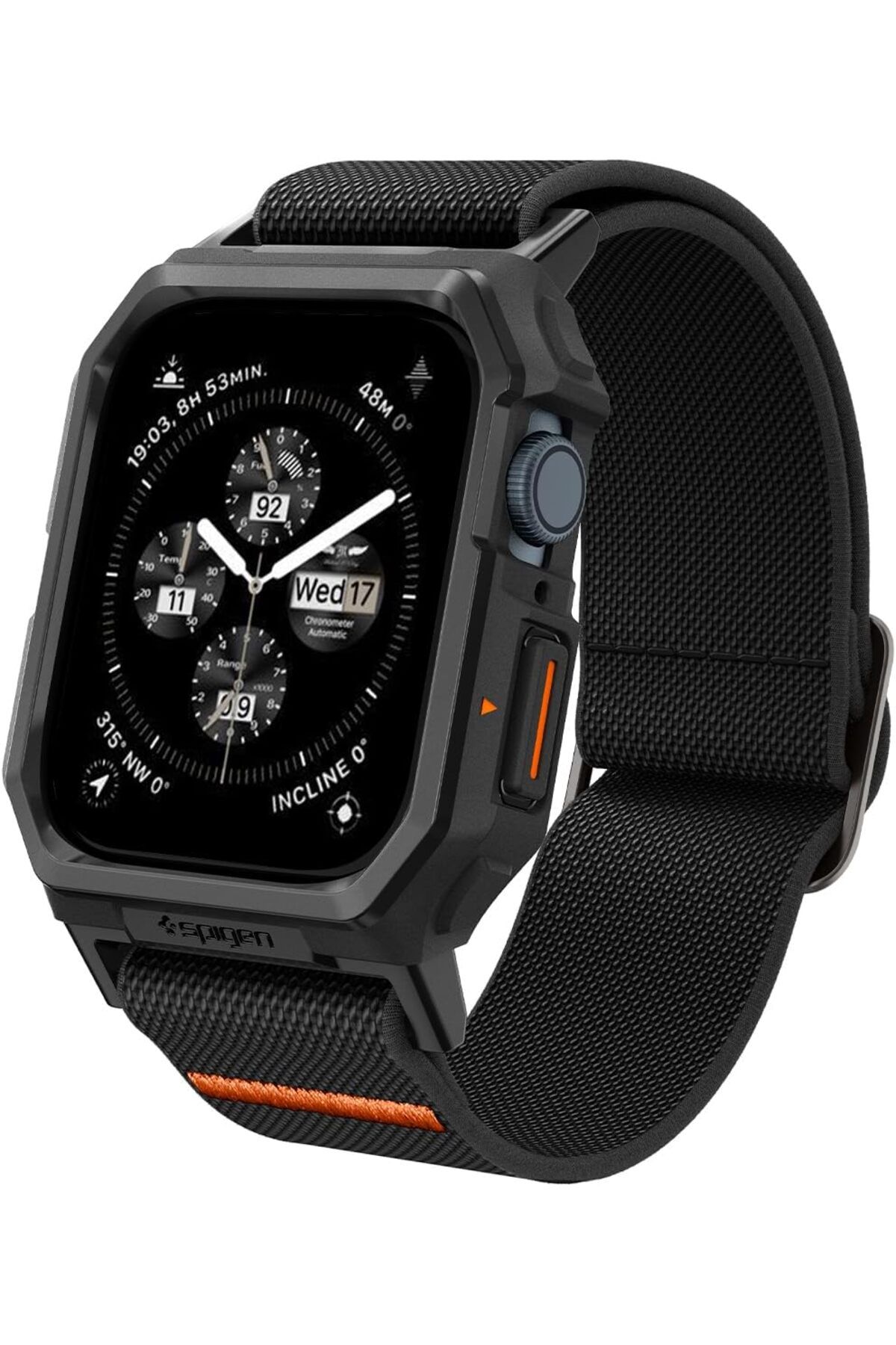 KDROĞLU KDROGLU Watch 45mm (Seri 9/8/7) Kılıf & Kordon Kayış Lite Fit Pro Matte Black - ACS07103 New