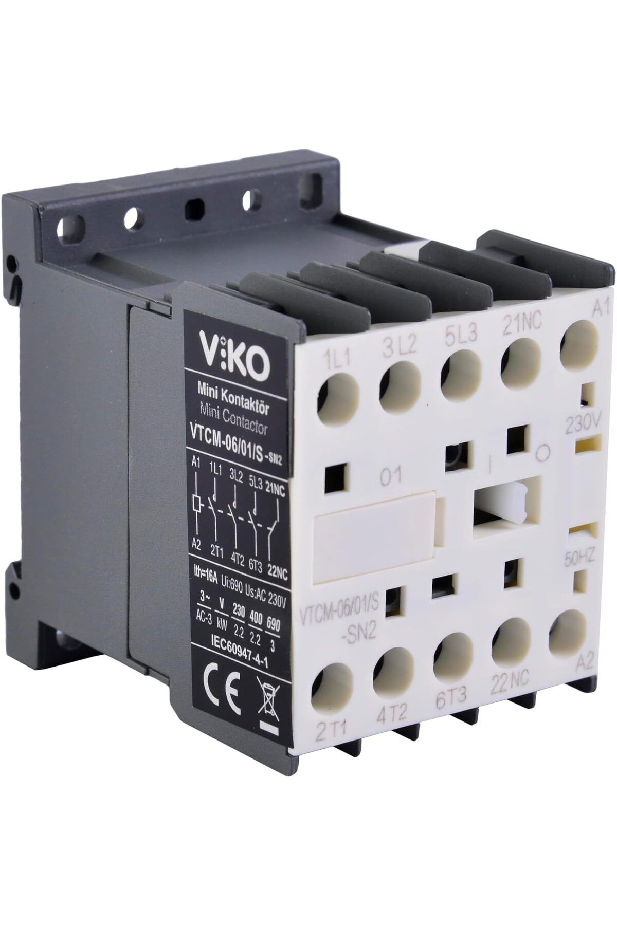 KDROĞLU KDROGLU Kontaktör Mini 230V AC 6A 1NC New Desing 1109836