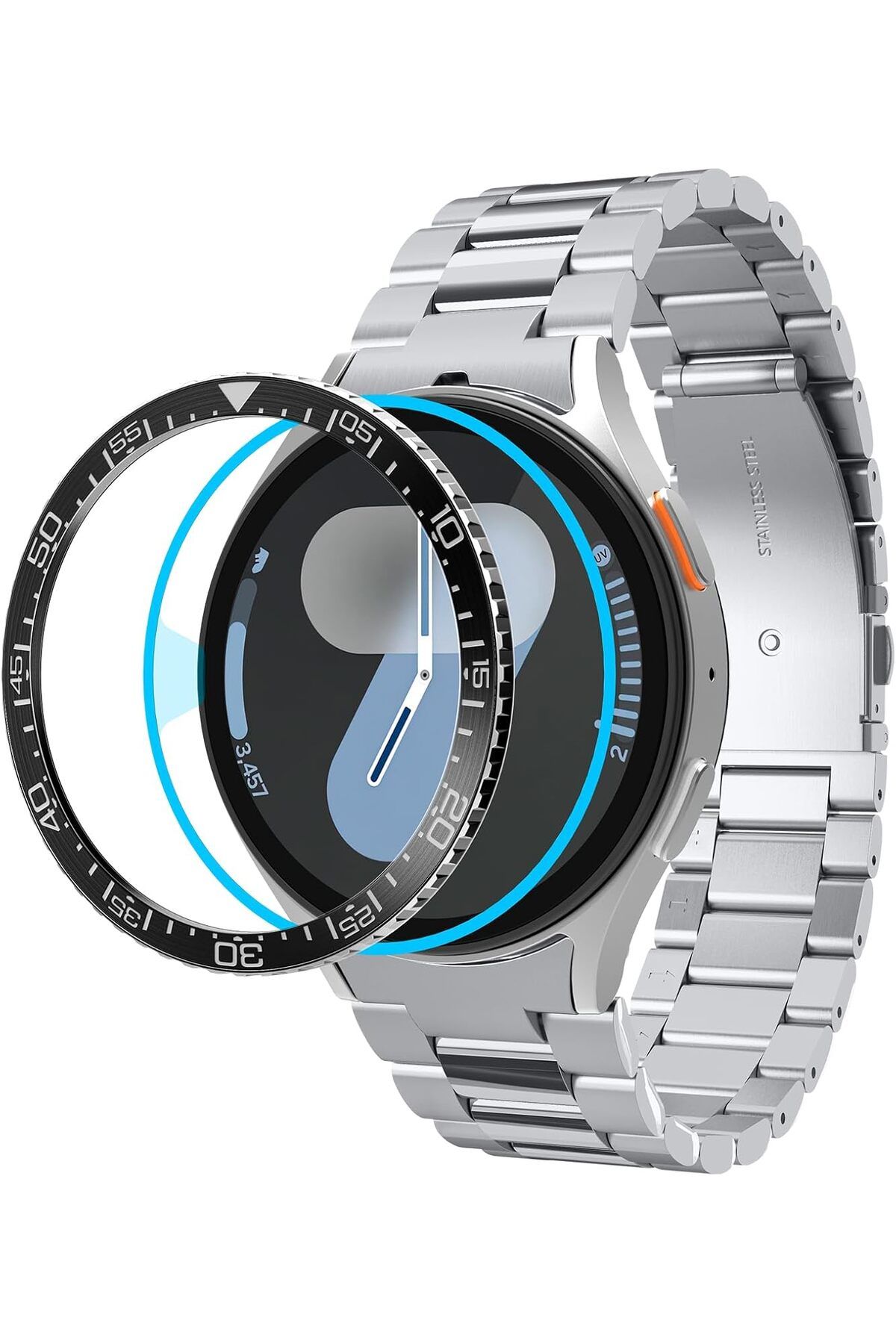 KDROĞLU KDROGLU Galaxy Watch 7 (44mm) Kılıf Bezel Tune Black - ACS08339 New Desing 1109836
