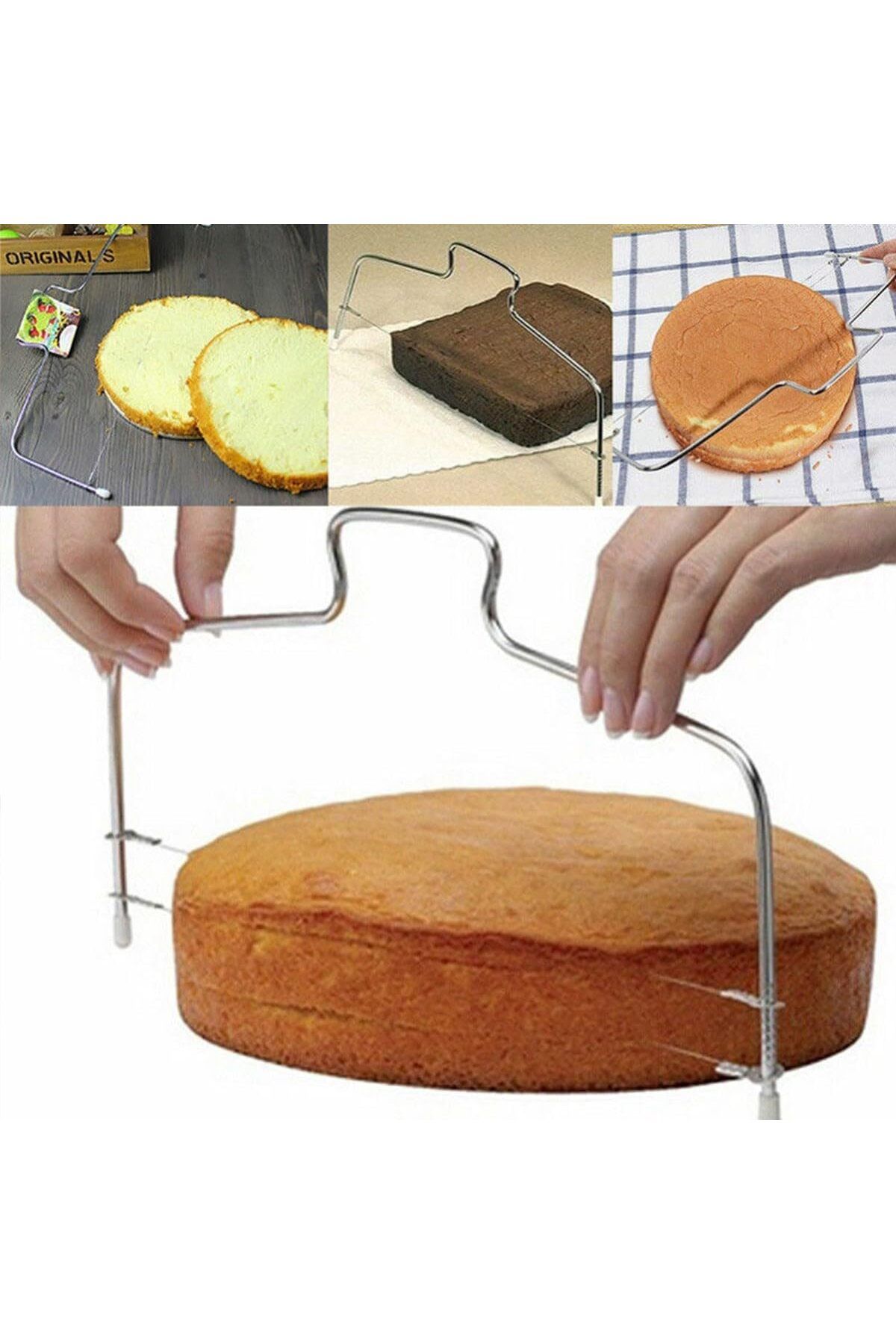 KDROĞLU KDROGLU Pratik Kolay Pasta Kek Dilimleme Bölme Teli Kesme Aleti Aparatı New Desing 1109836